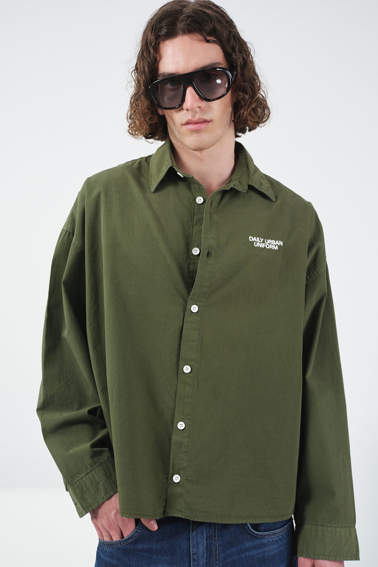 EFFECTIVE CROP KHAKI SHIRT