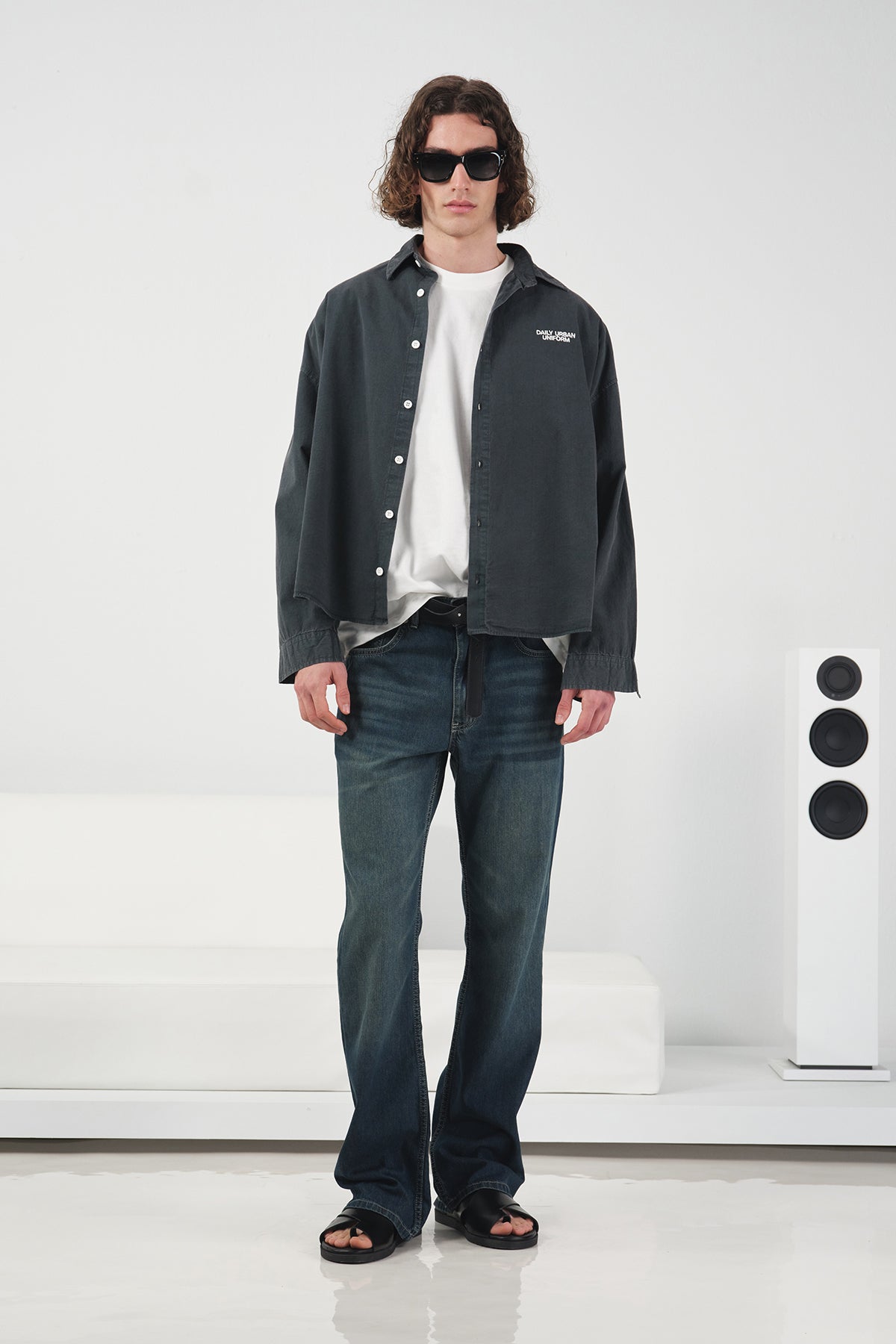 EFFECTIVE CROP ANTHRACITE SHIRT