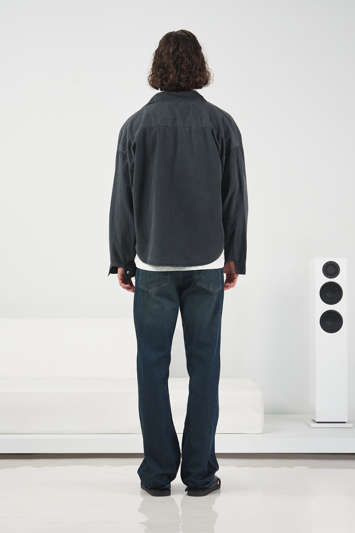 EFFECTIVE CROP ANTHRACITE SHIRT