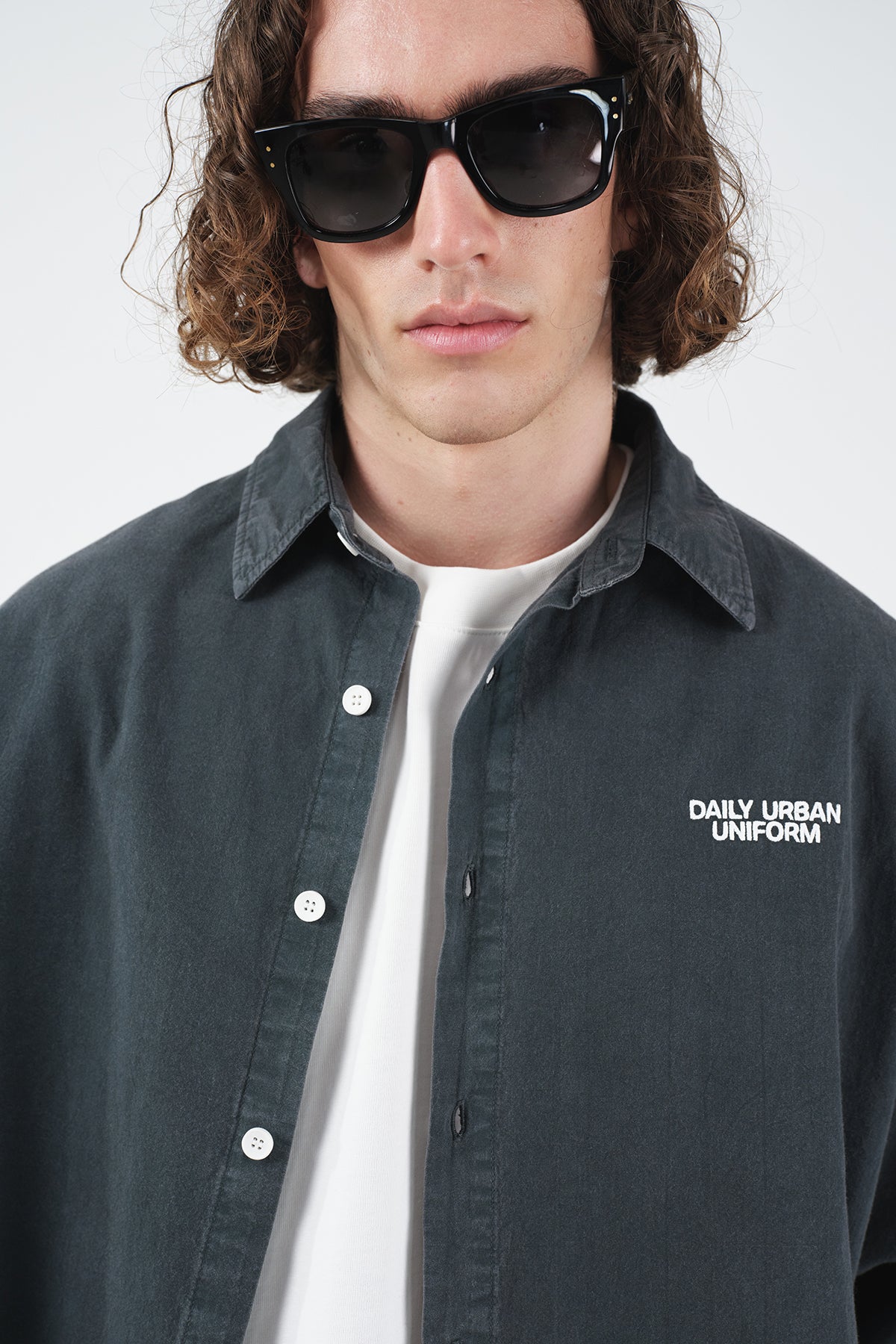 EFFECTIVE CROP ANTHRACITE SHIRT