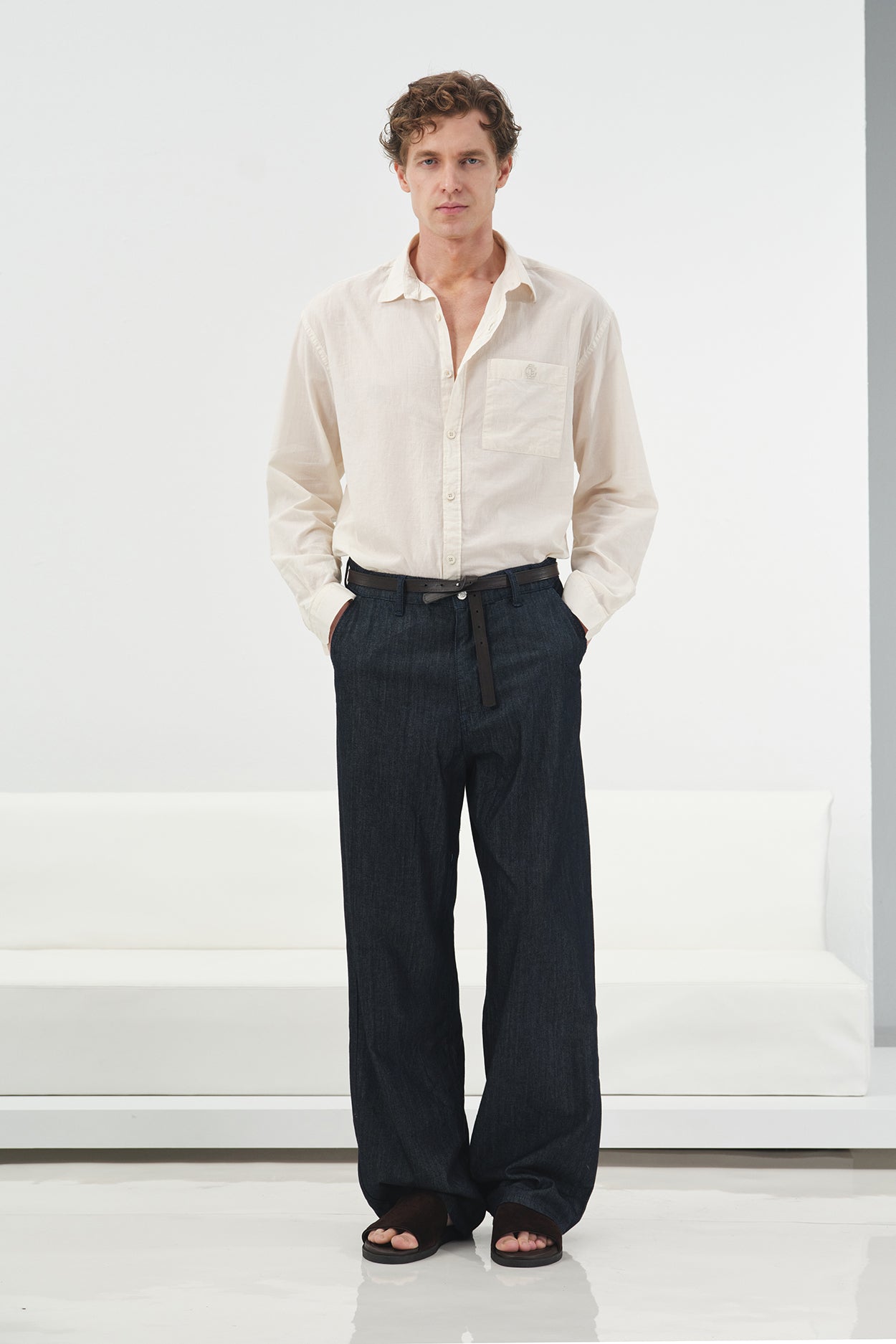 İNCE DÖKÜMLÜ REGULAR FIT KOYU MAVİ JEAN