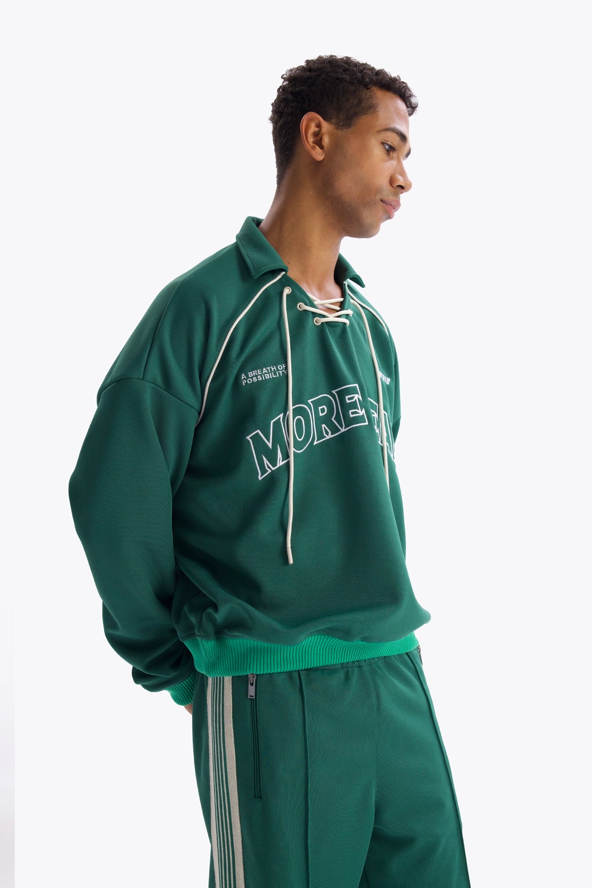 LACE-UP SWEATSHIRT - GREEN