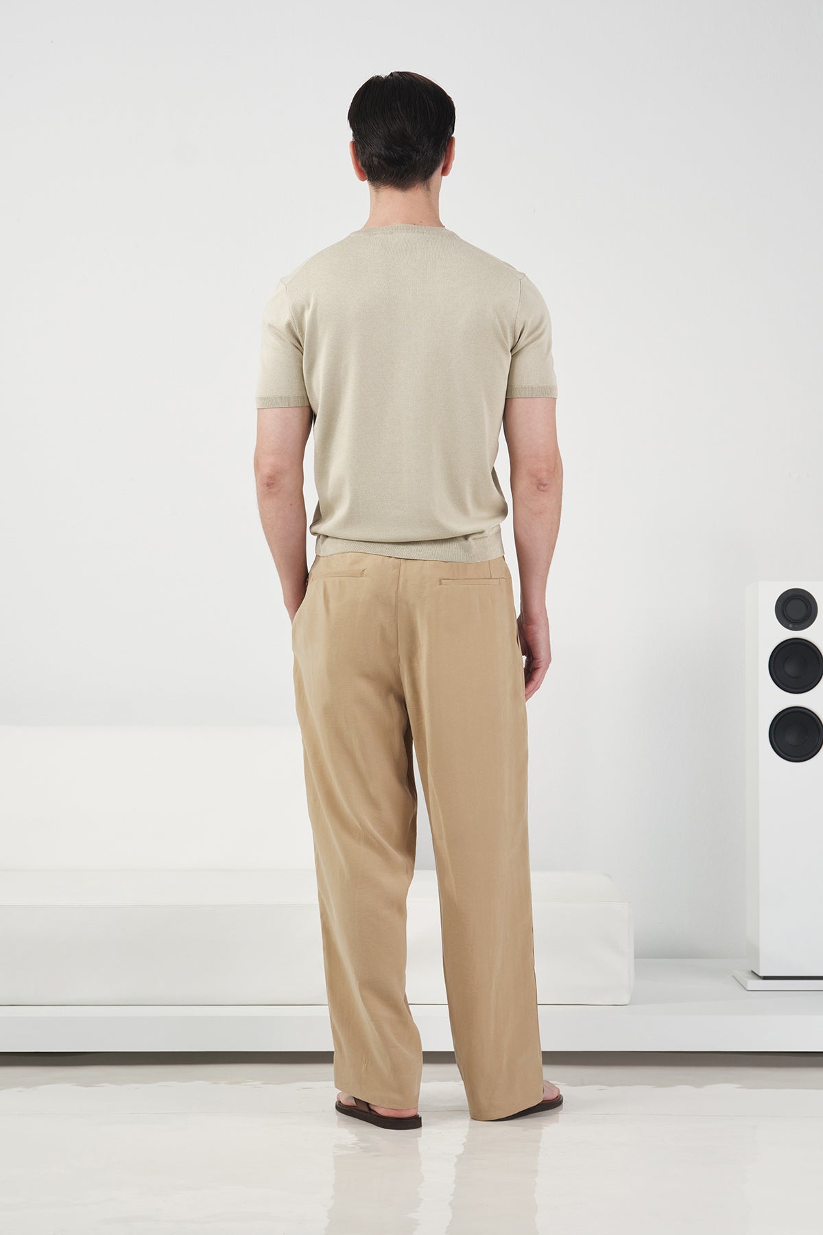 KISA KOLLU İNCE TRİKO BEJ GÖMLEK