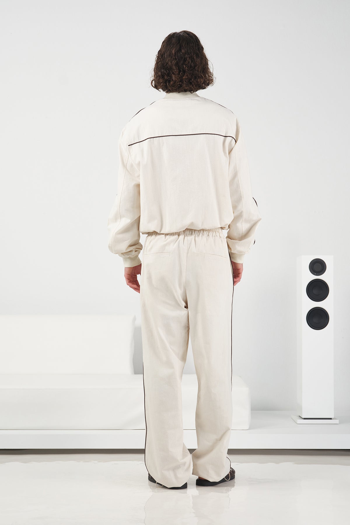 LINEN BLEND BEIGE JOGGER PANTS