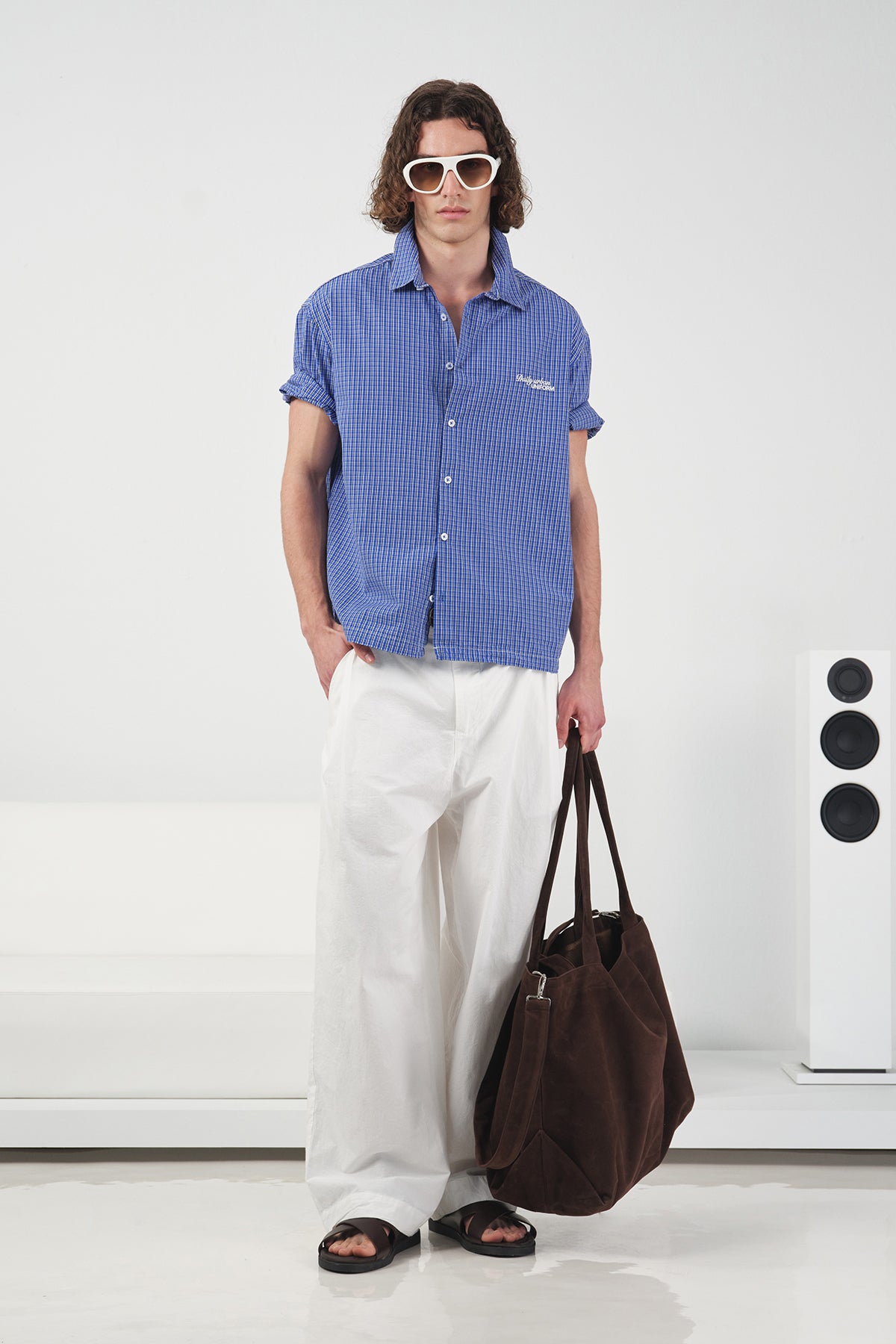 KARE DESENLİ SAKS GÖMLEK