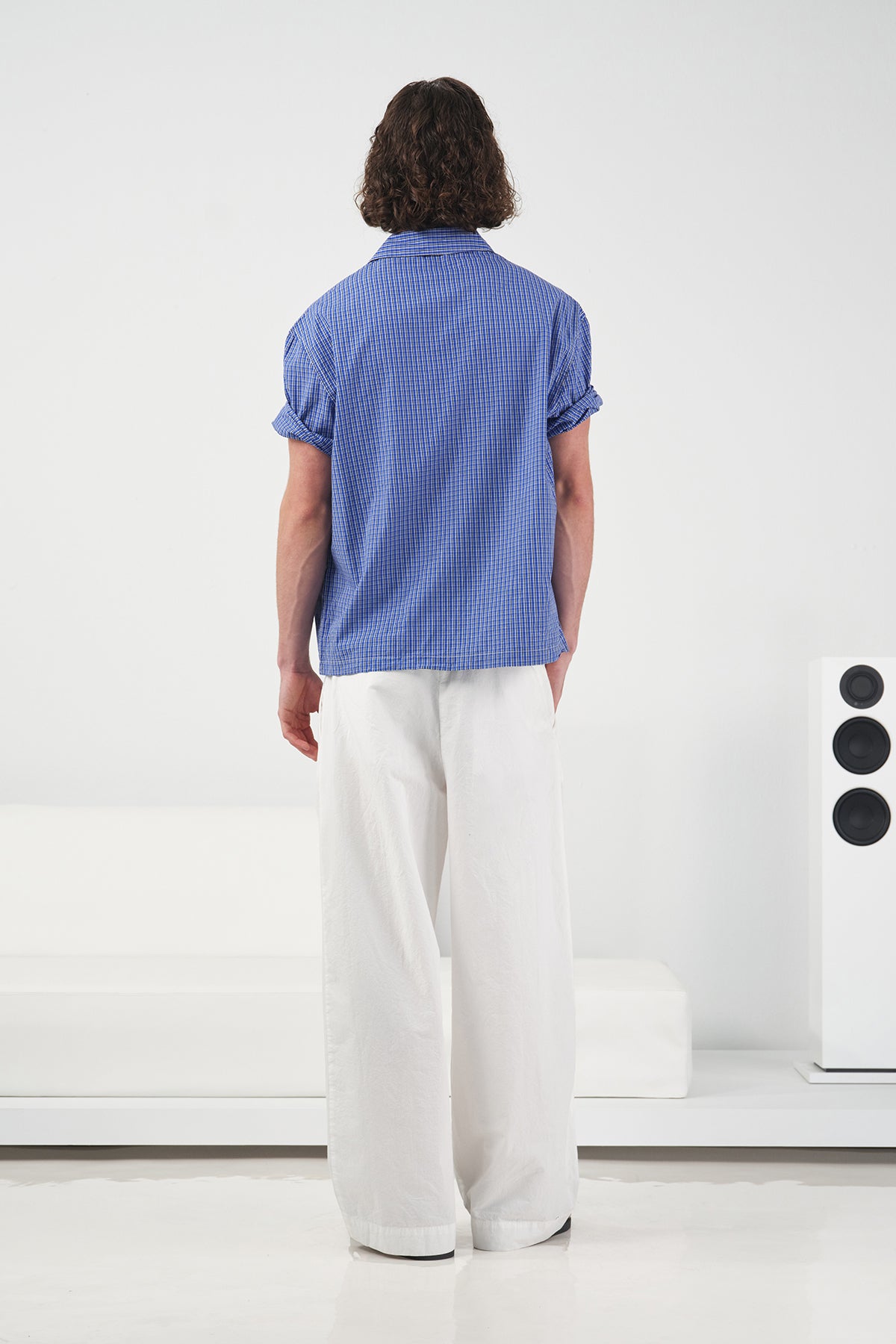 KARE DESENLİ SAKS GÖMLEK