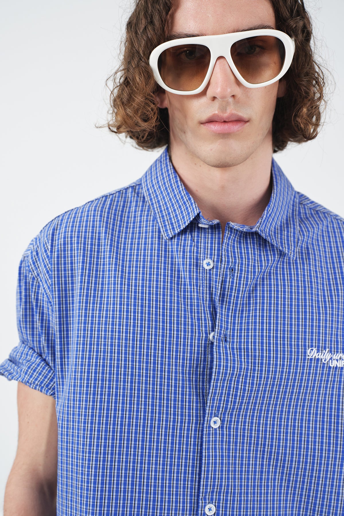 KARE DESENLİ SAKS GÖMLEK