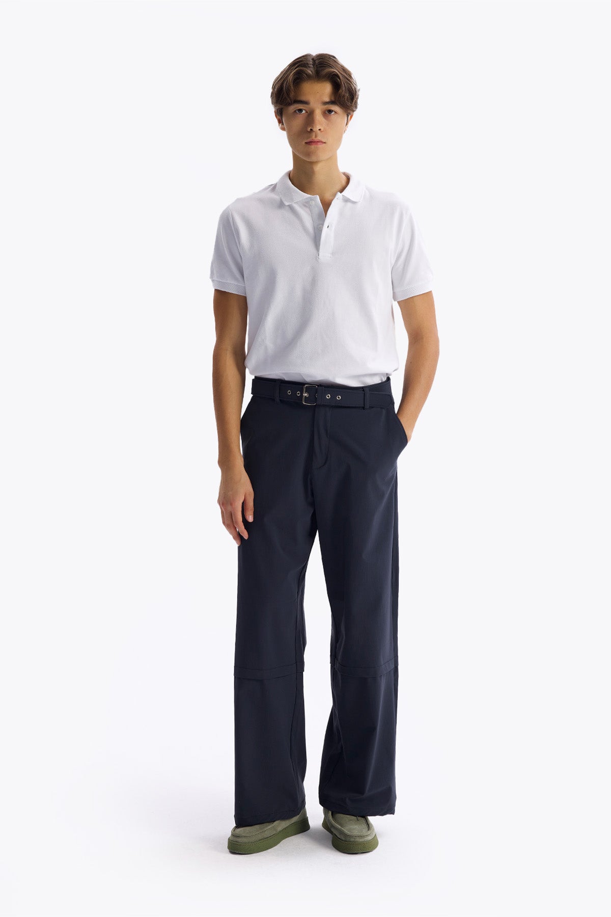 GATHERED PARACHUTE TROUSERS - ANTHRACITE