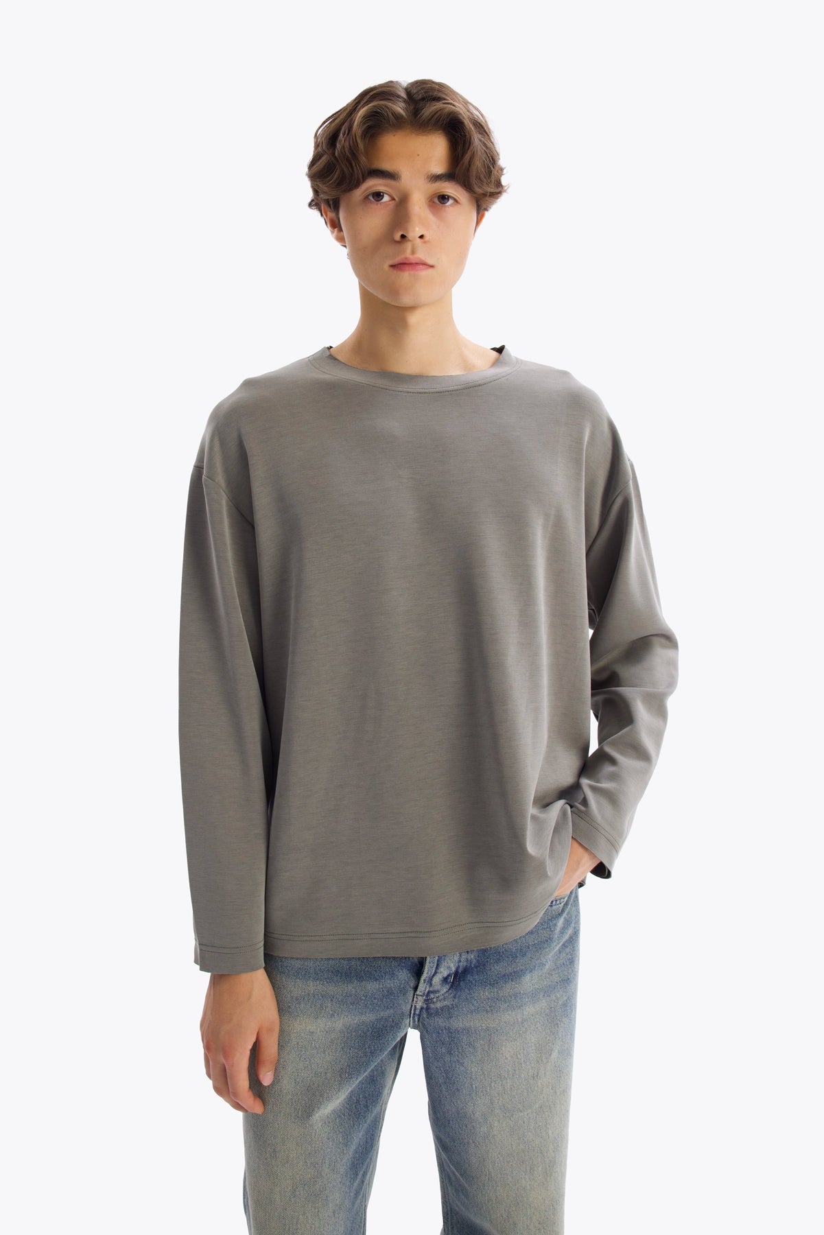 DRAPED T-SHIRT - KHAKI