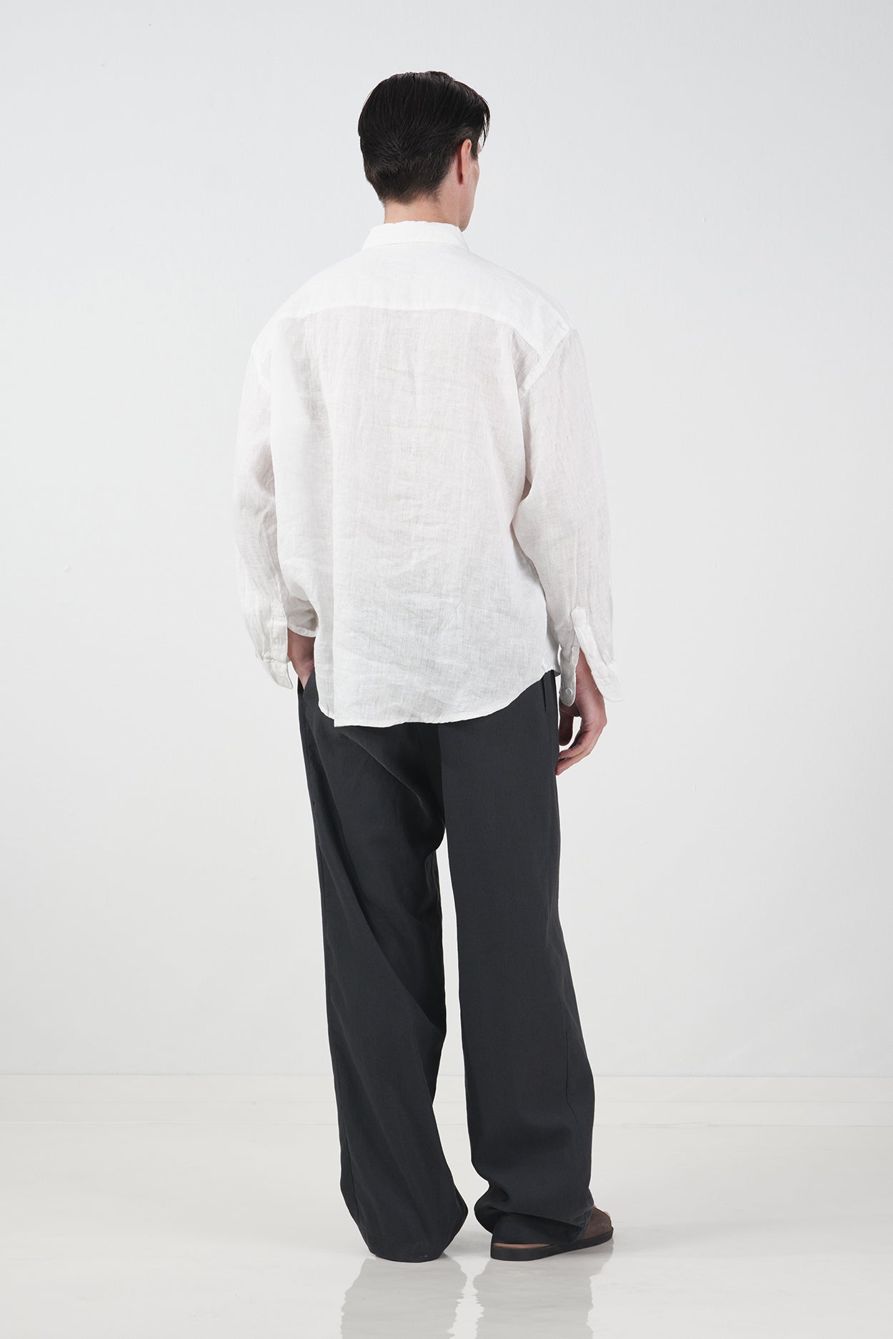 %100 KETEN OVERSIZE BEYAZ GÖMLEK