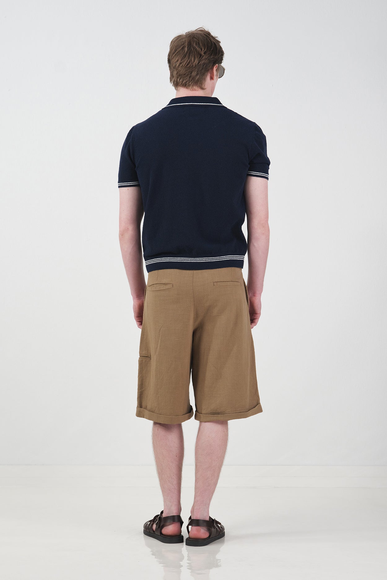 GOLD DÜĞMELİ DOKULU POLO YAKA LACİVERT TRİKO T-SHIRT