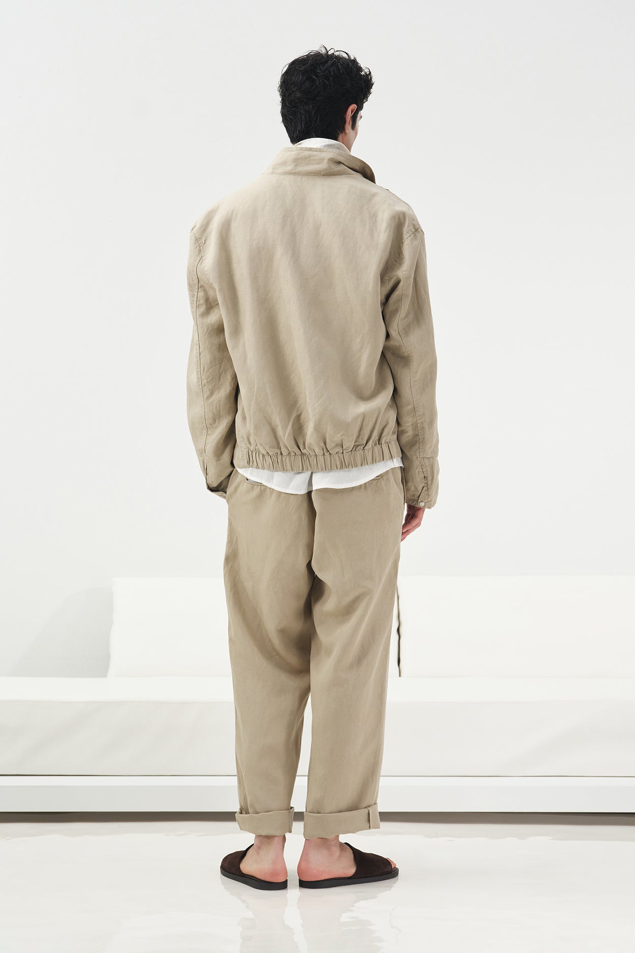 FERMUARLI BASKILI BEJ CEKET