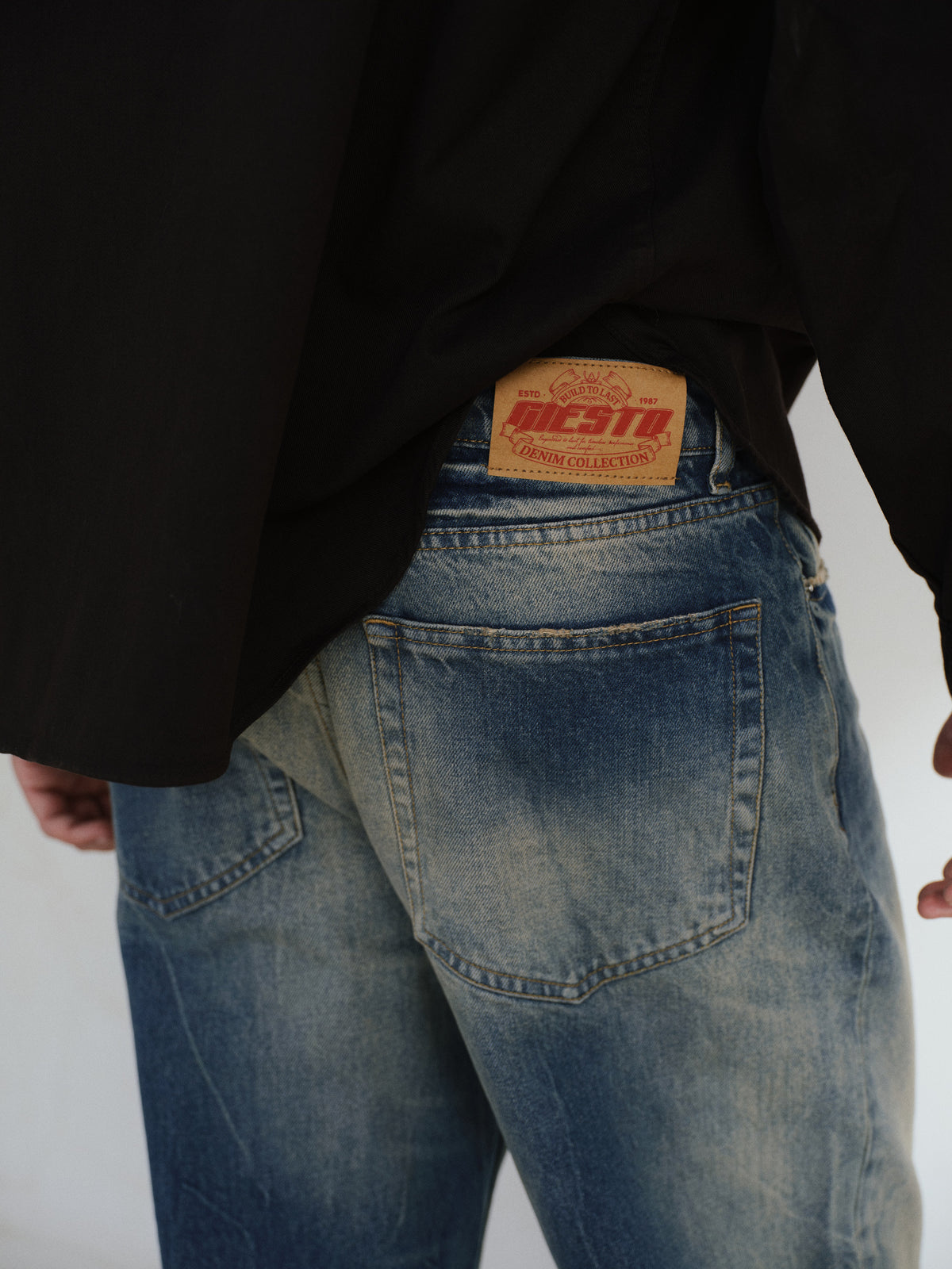 EFEKTLİ BOOTCUT KOYU MAVİ JEAN - 2