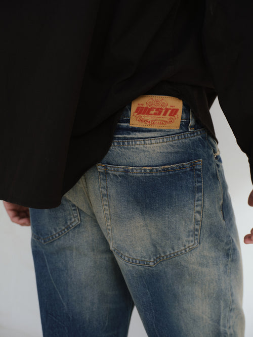 EFFECT BOOTCUT DARK BLUE JEANS - 2