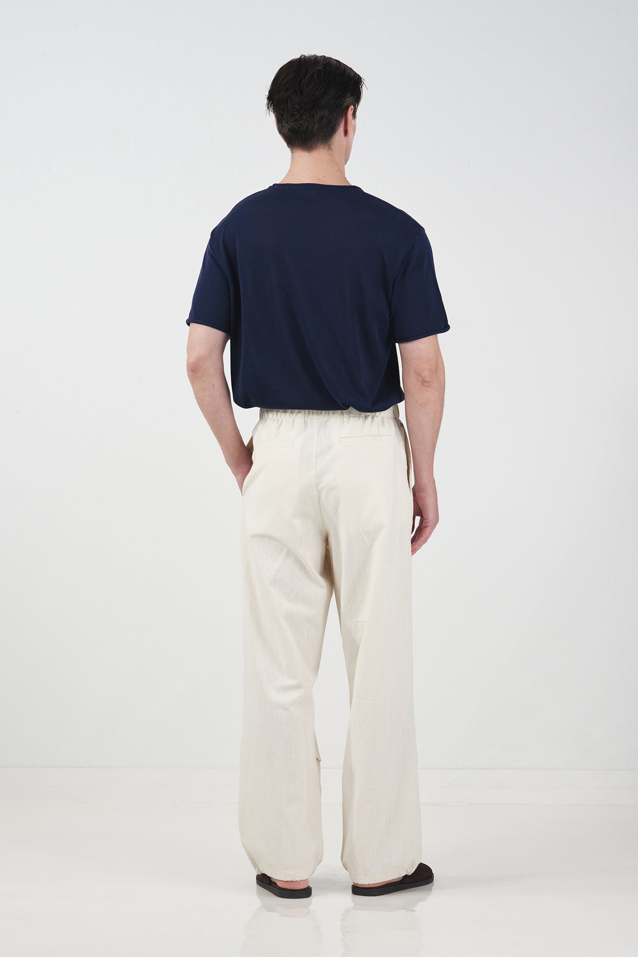 REGULAR FIT BASKILI BEJ TENSEL PANTOLON