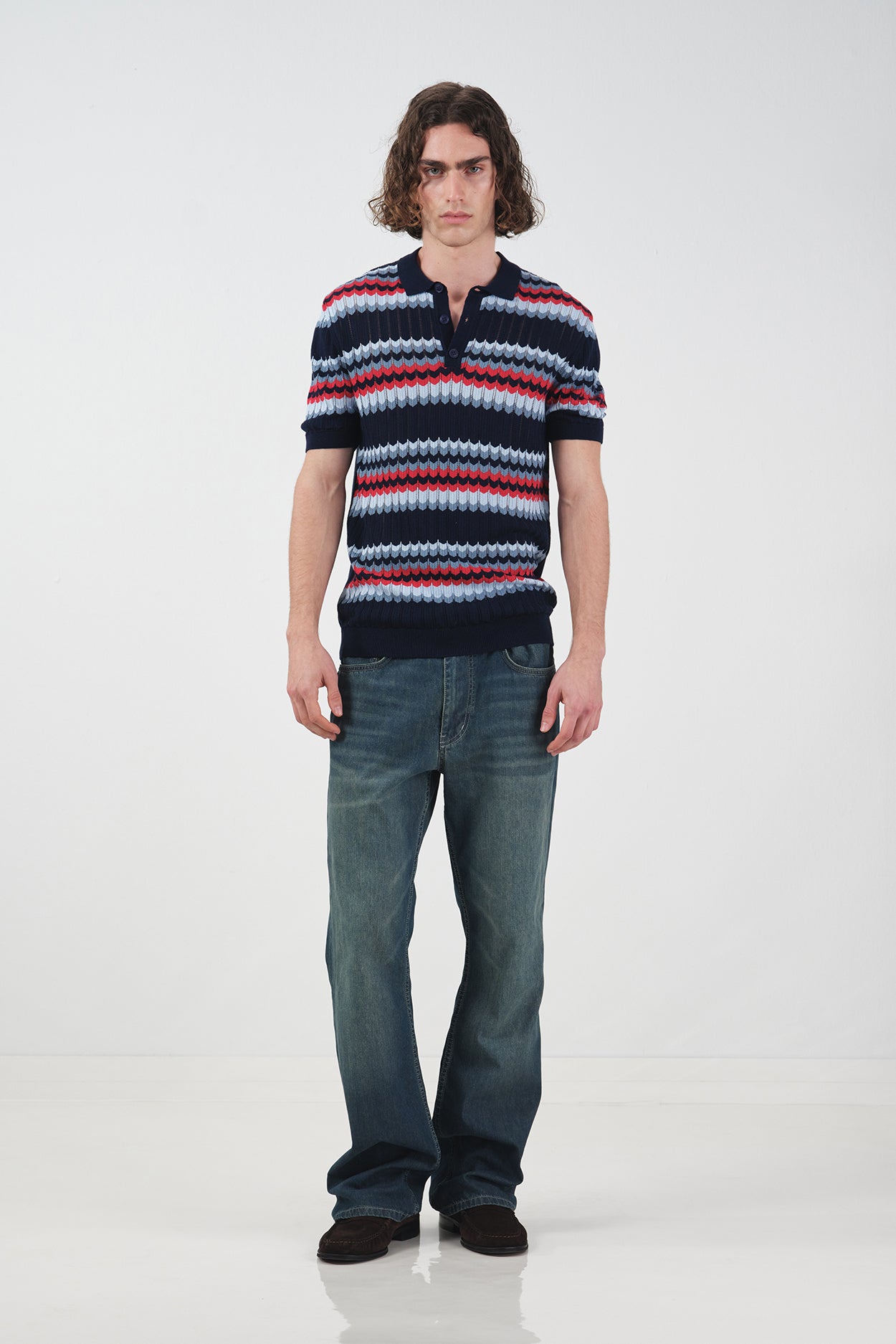 DESENLİ POLO YAKA BORDO TRİKO T-SHIRT
