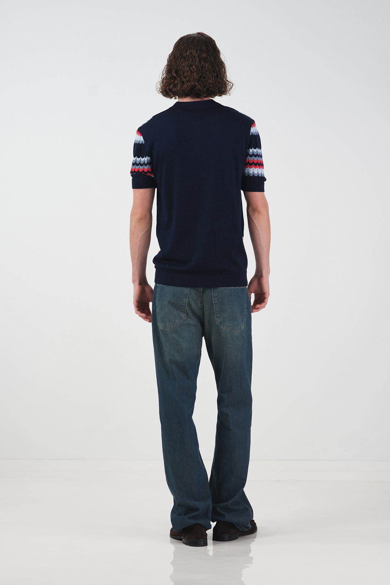 DESENLİ POLO YAKA BORDO TRİKO T-SHIRT