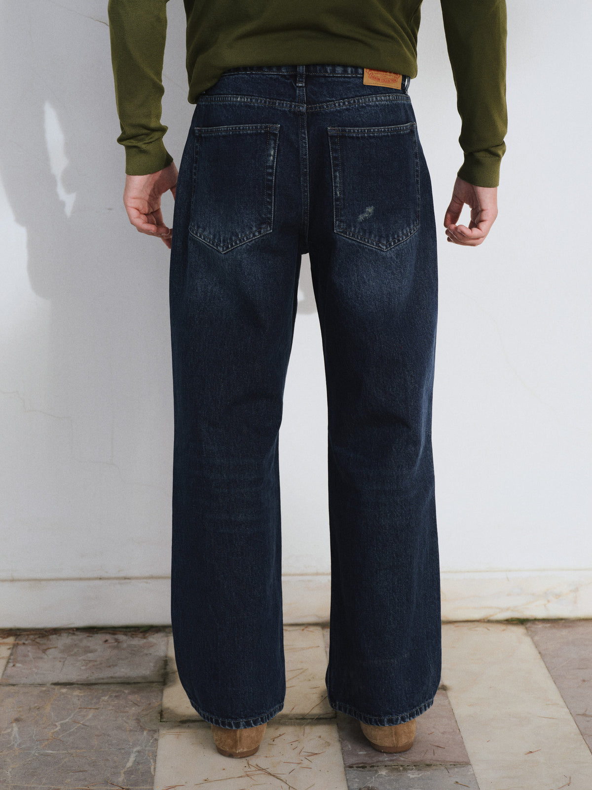 LASER EFFECT NAVY REGULAR FIT JEANS - 2
