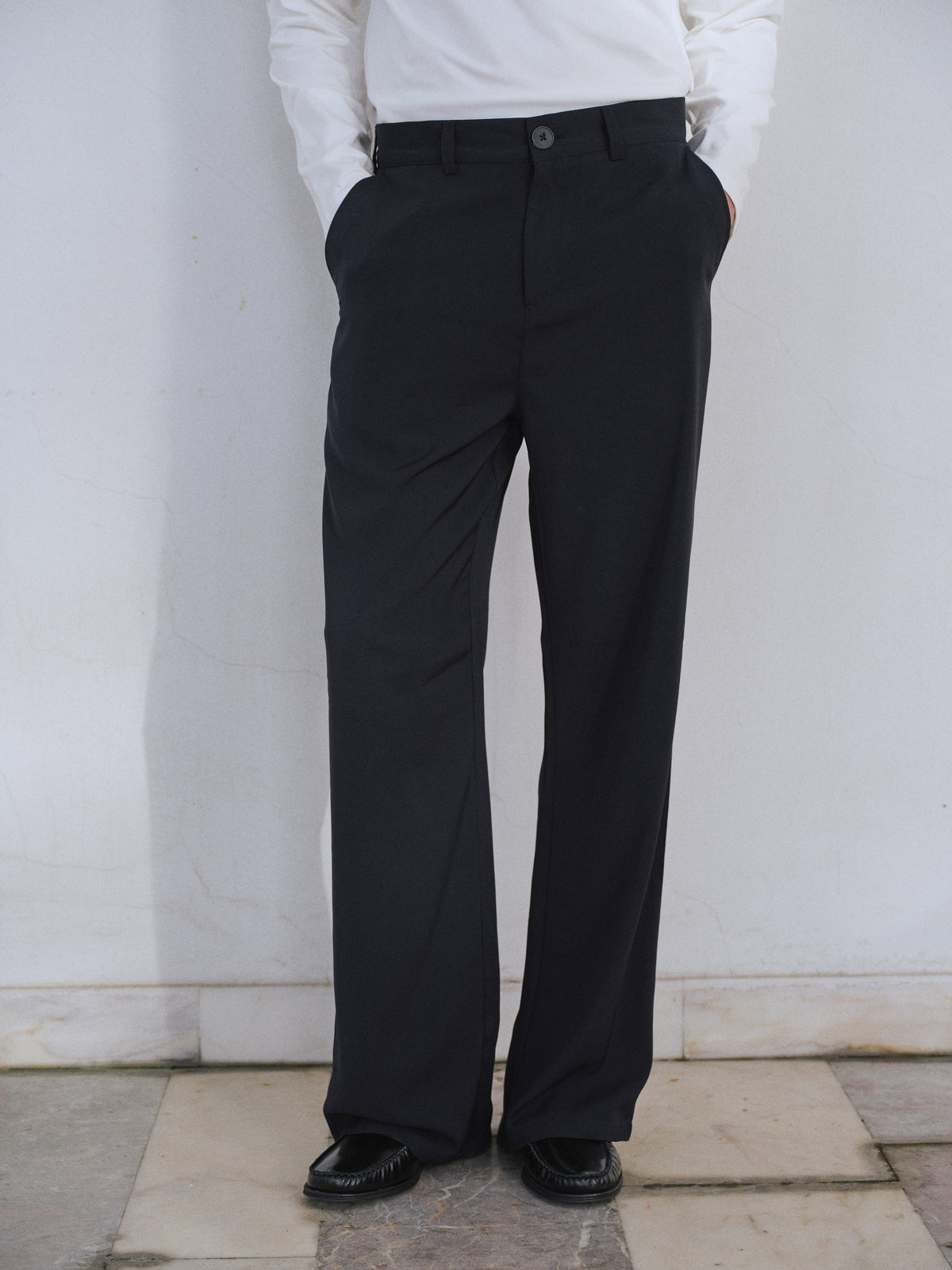 KLASİK FLARE PAÇA SİYAH PANTOLON - 1