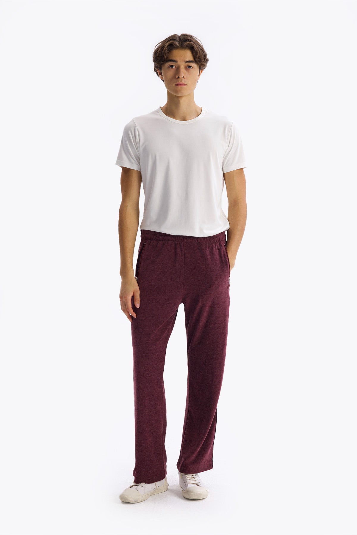 TOWEL TROUSERS - BURGUNDY