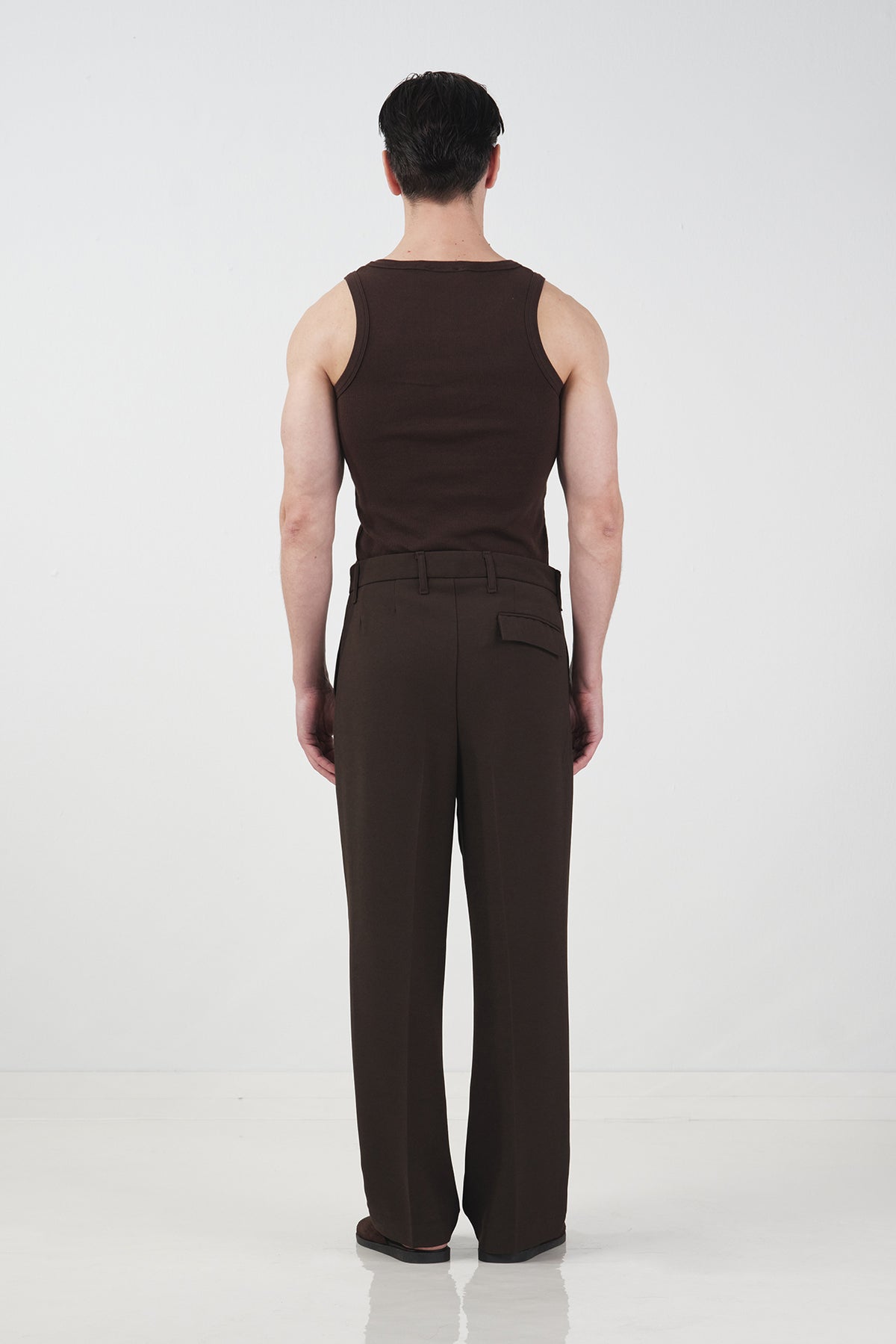 DOKULU REGULAR FIT KLASİK KAHVERENGİ PANTOLON