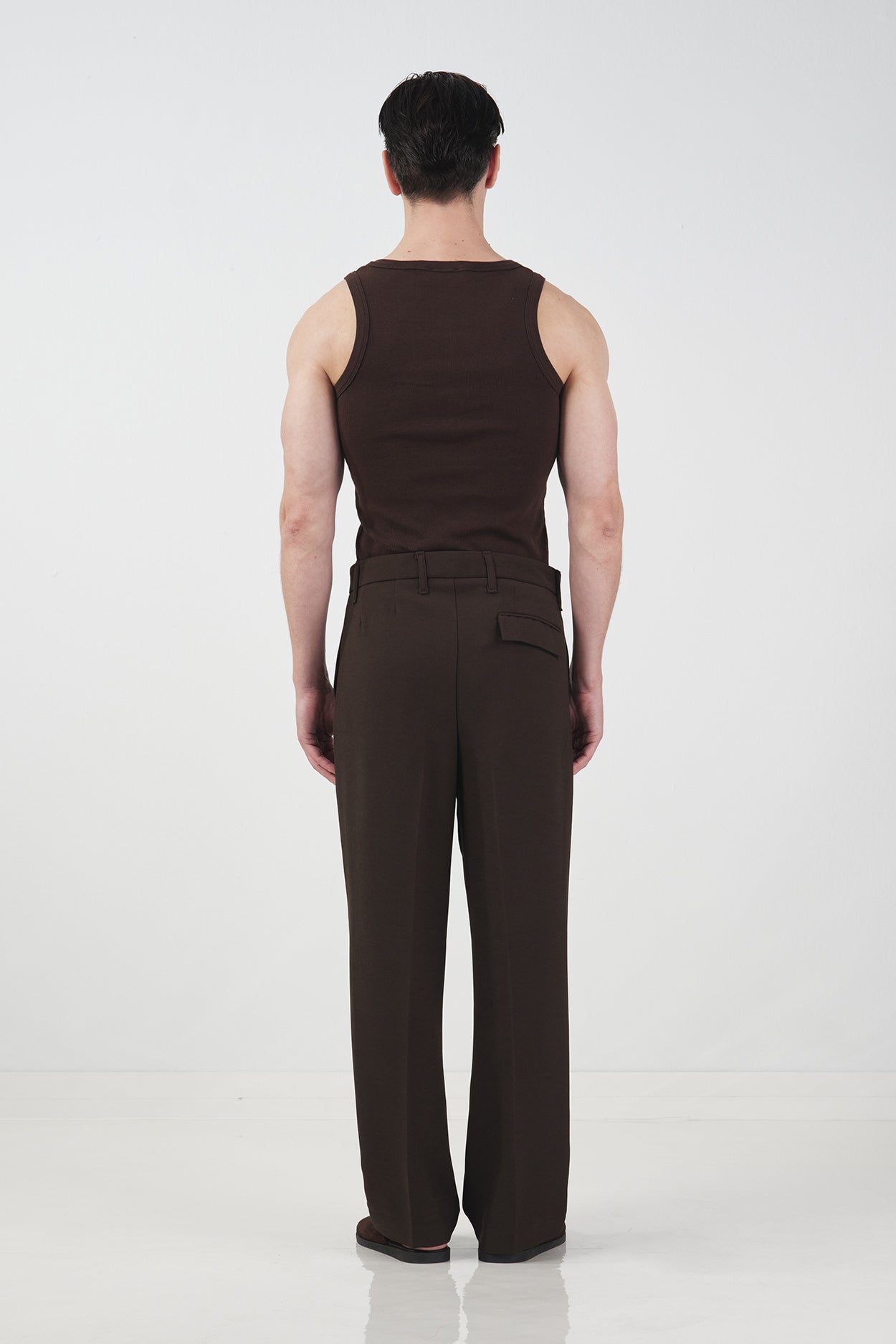 DOKULU REGULAR FIT KLASİK KAHVERENGİ PANTOLON