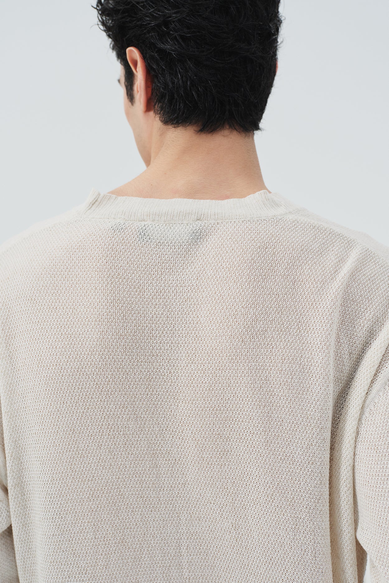LIGHT THIN KNITTED ECRU CARDIGAN
