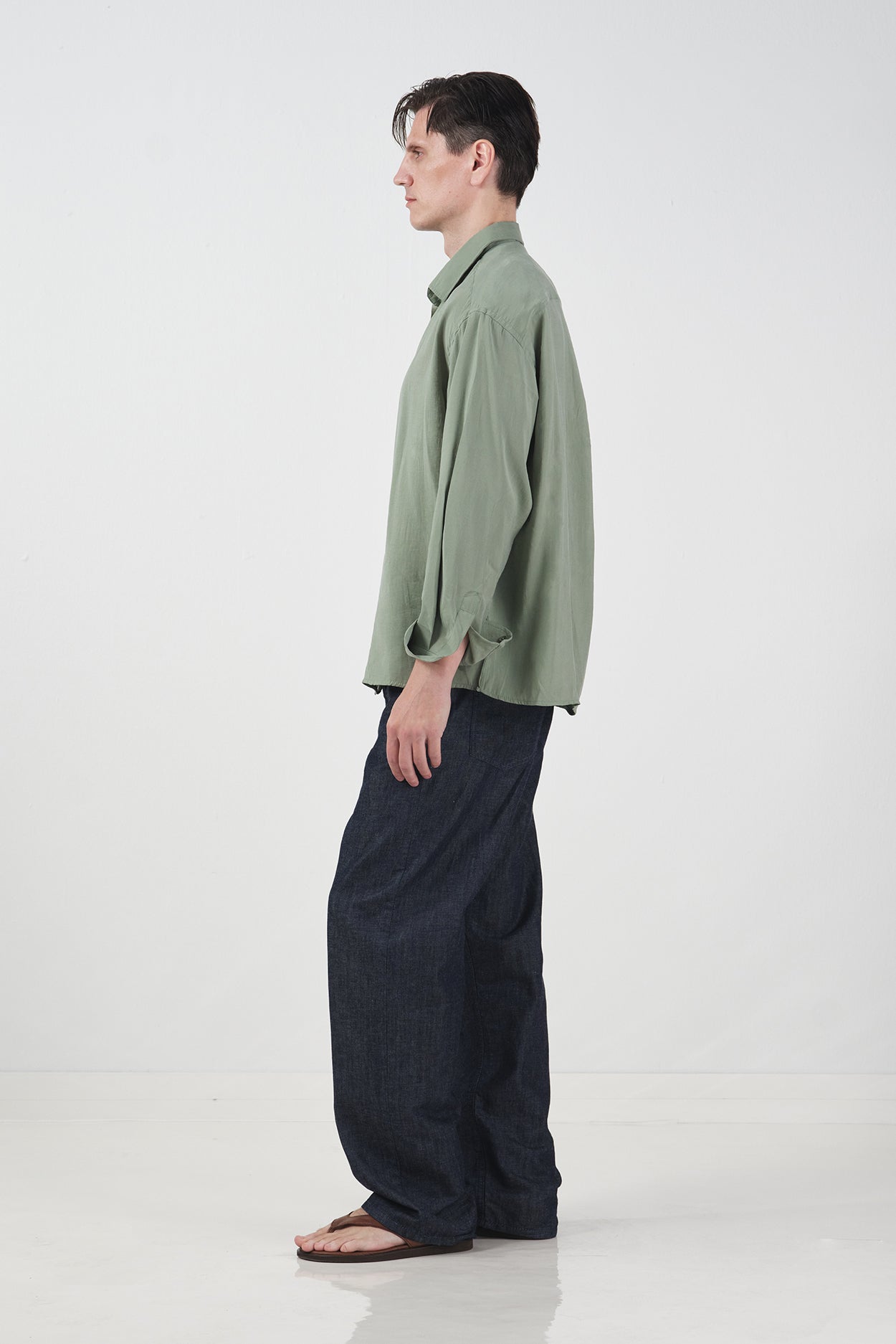 OVERSIZE DÖKÜMLÜ MİNT MODAL GÖMLEK