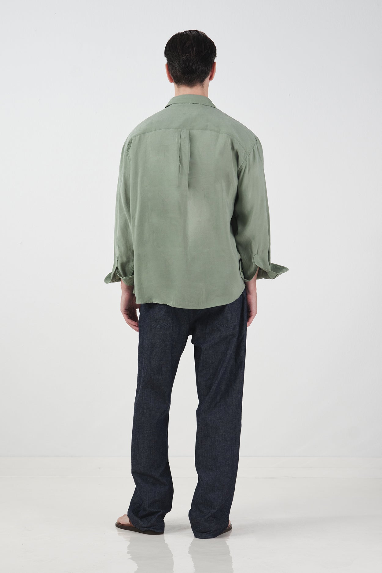 OVERSIZE DÖKÜMLÜ MİNT MODAL GÖMLEK