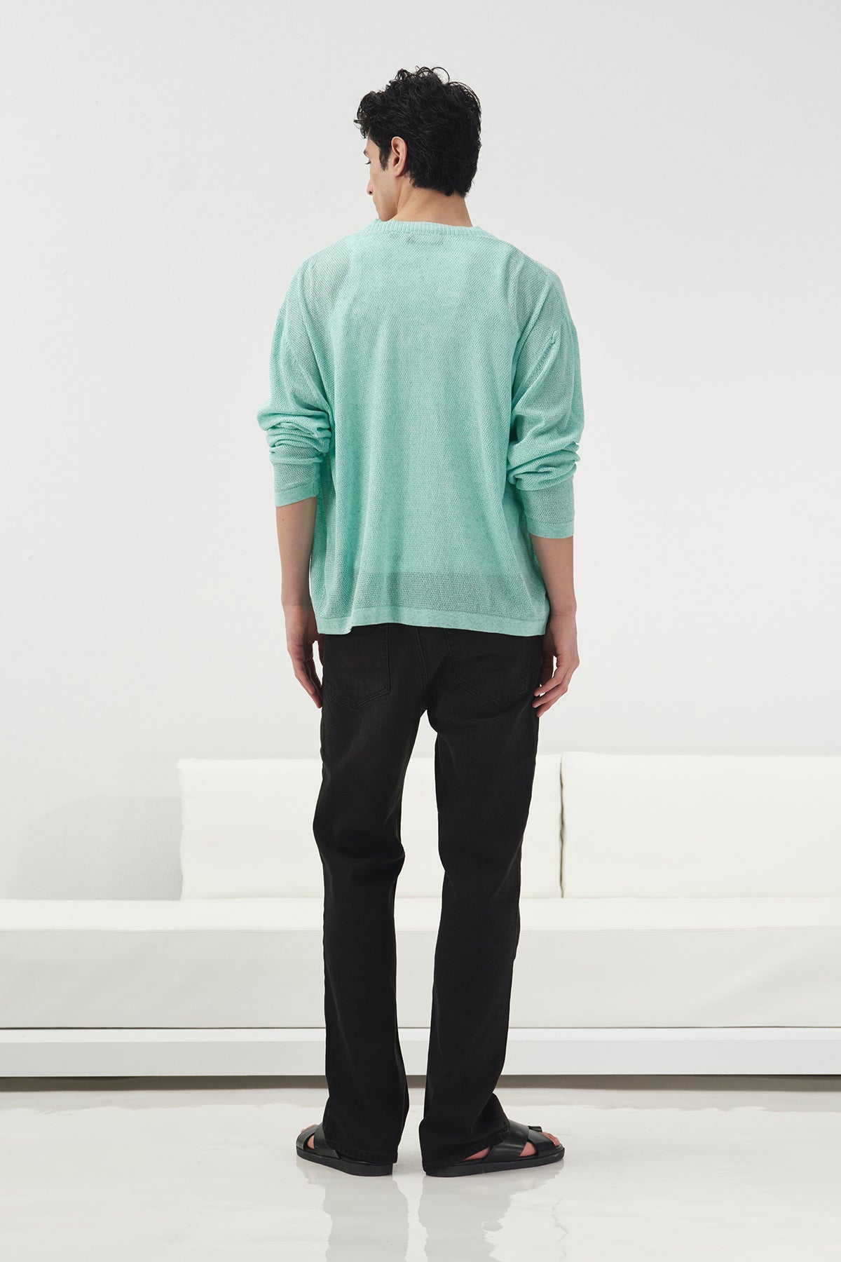 HAFİF İNCE ÖRGÜLÜ MİNT TRİKO HIRKA