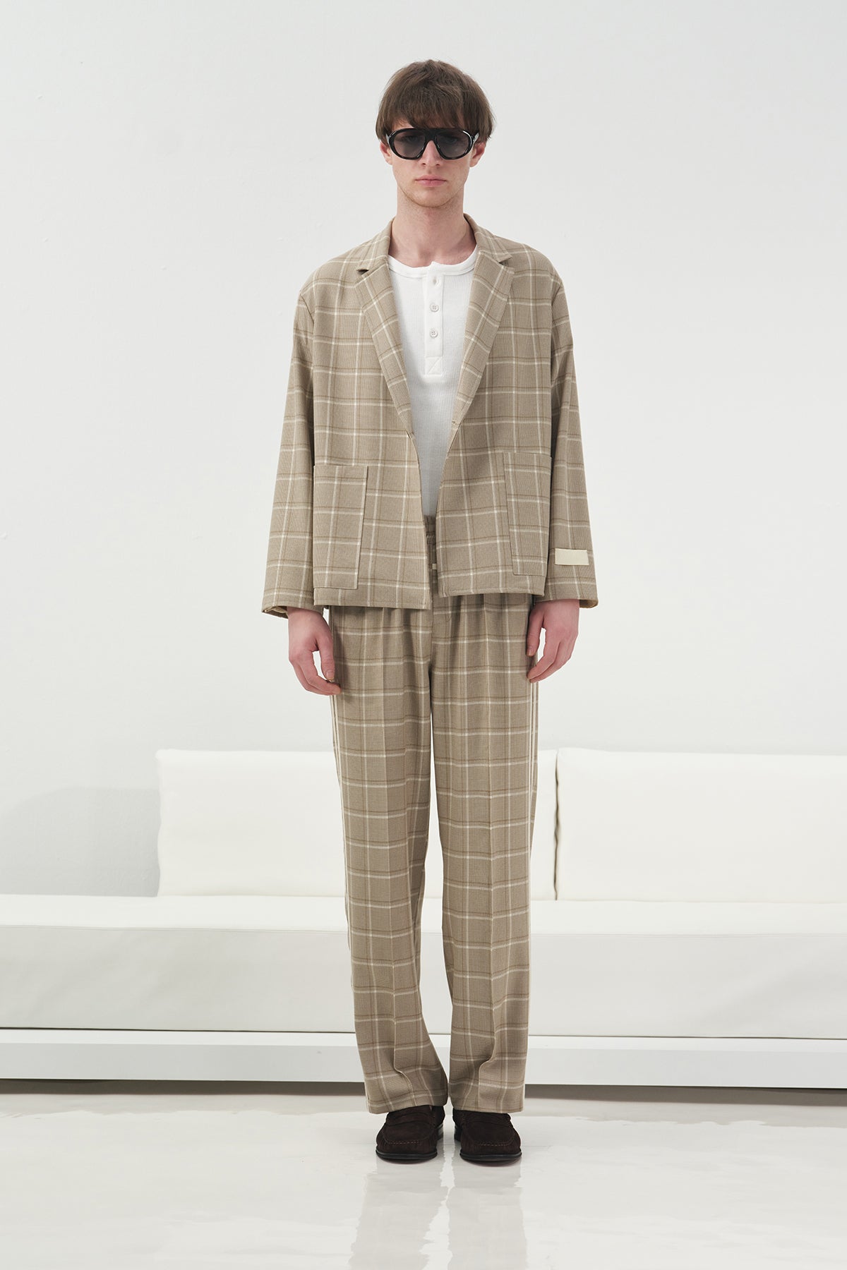PLAID REGULAR FIT BEIGE JACKET
