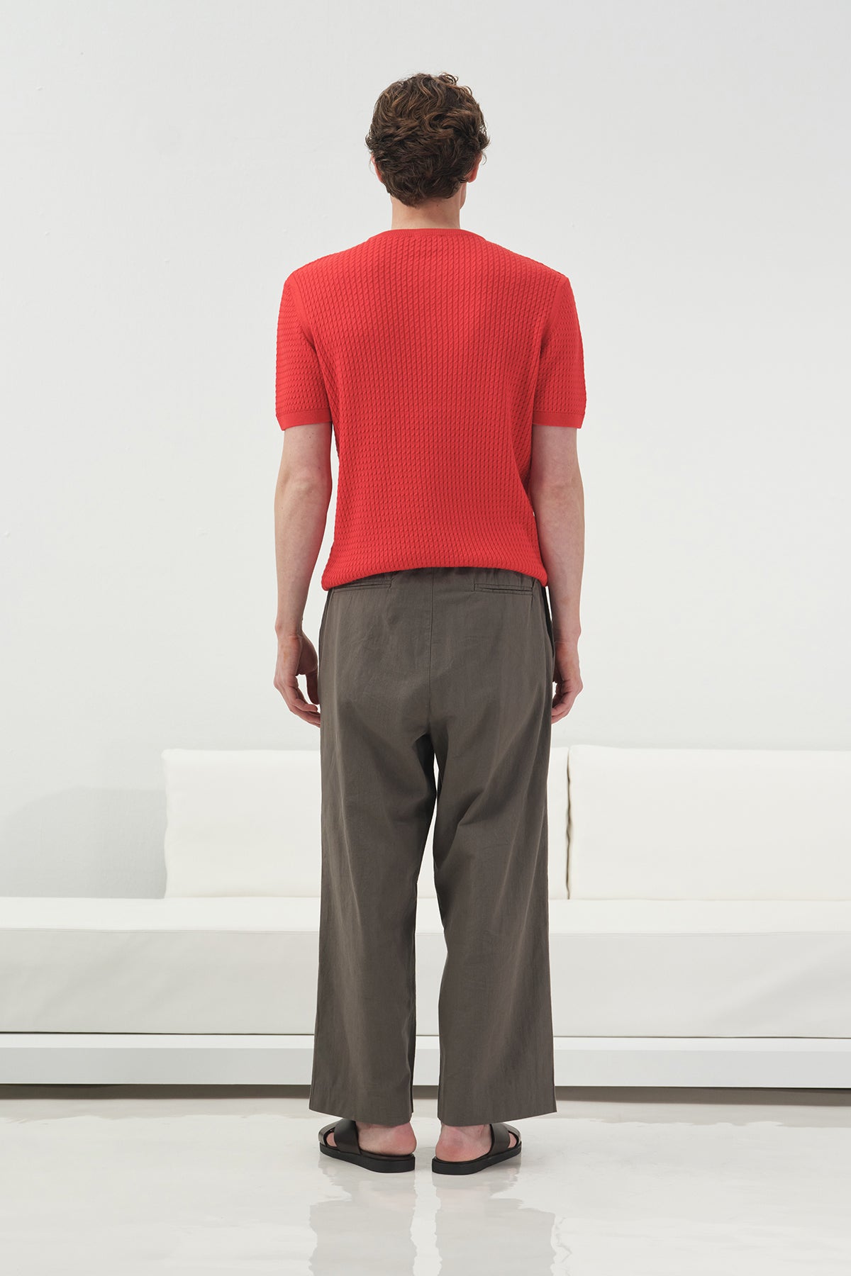 DOKULU BİSİKLET YAKA KIRMIZI TRİKO T-SHIRT