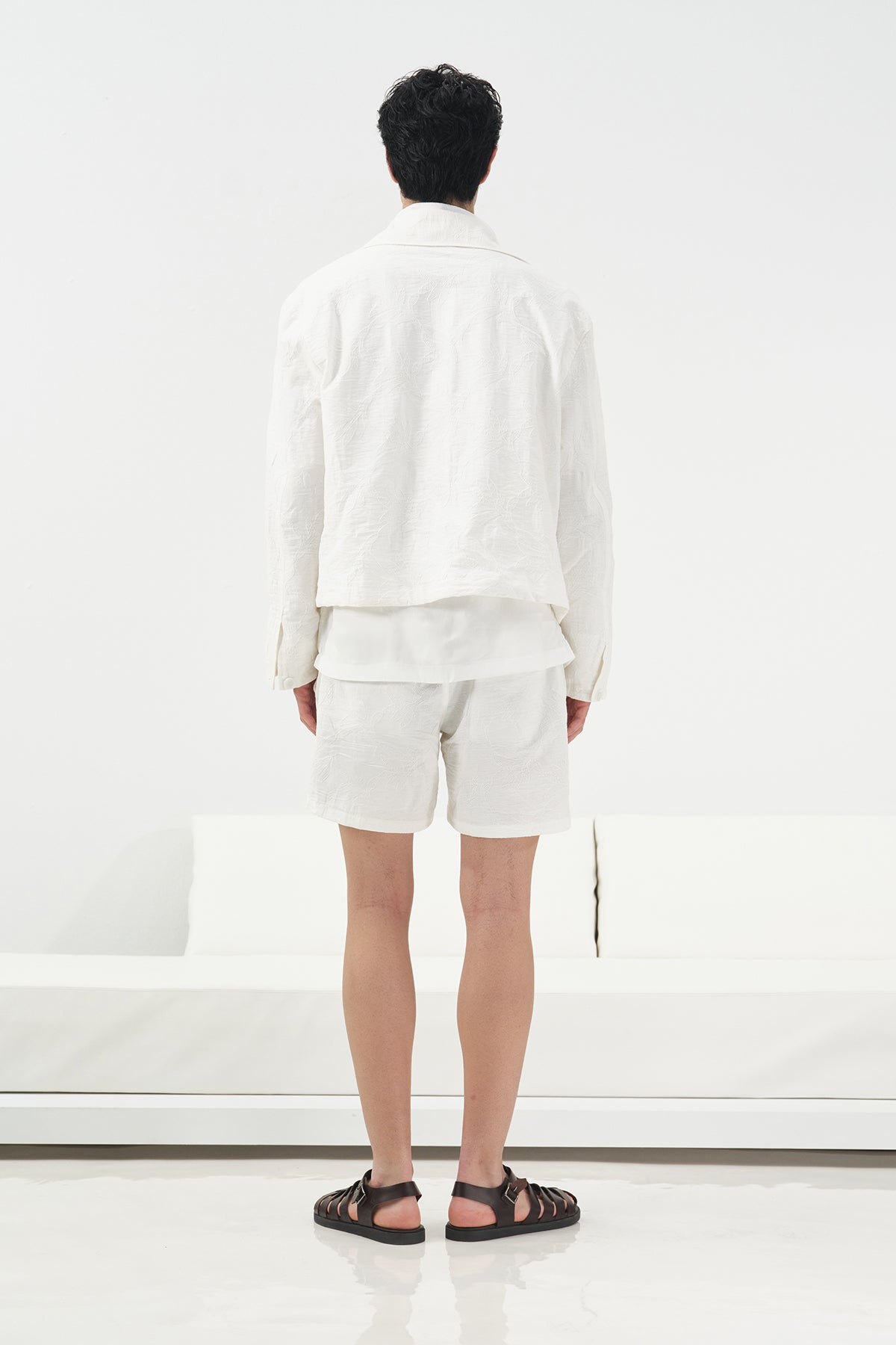 DESENLİ EKRU İNCE CEKET