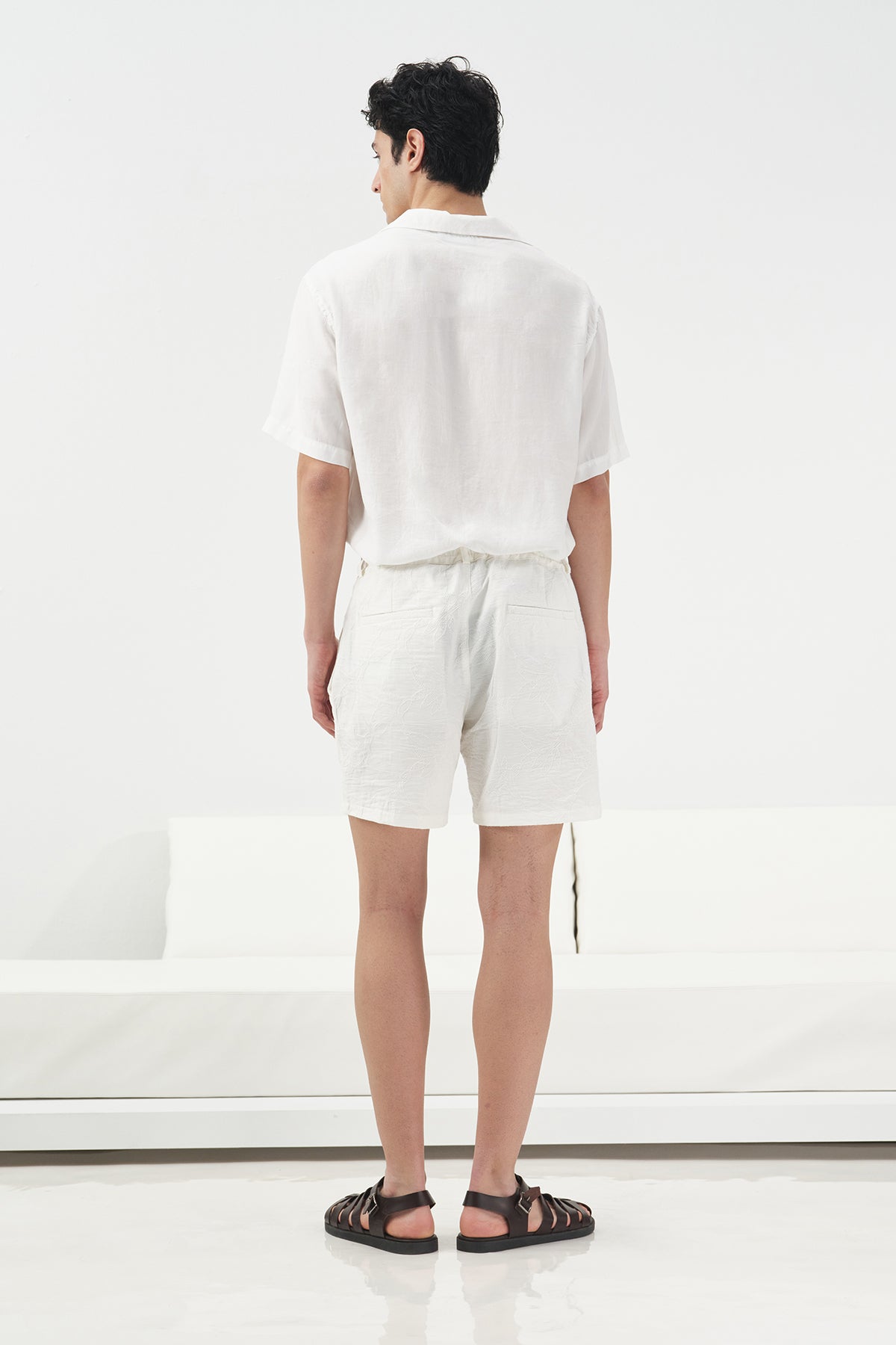 ÇİÇEK DESENLİ EKRU ŞORT