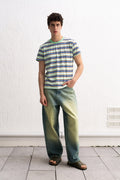 RAHAT KESİM ÇİZGİLİ MİNT T-SHIRT GIESTO