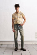 ÇİZGİLİ POLO YAKA SARI T-SHIRT GIESTO
