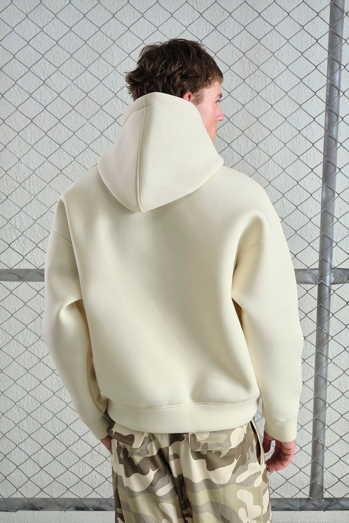 OVERSIZE KAPÜŞONLU SCUBA BEJ SWEATSHIRT
