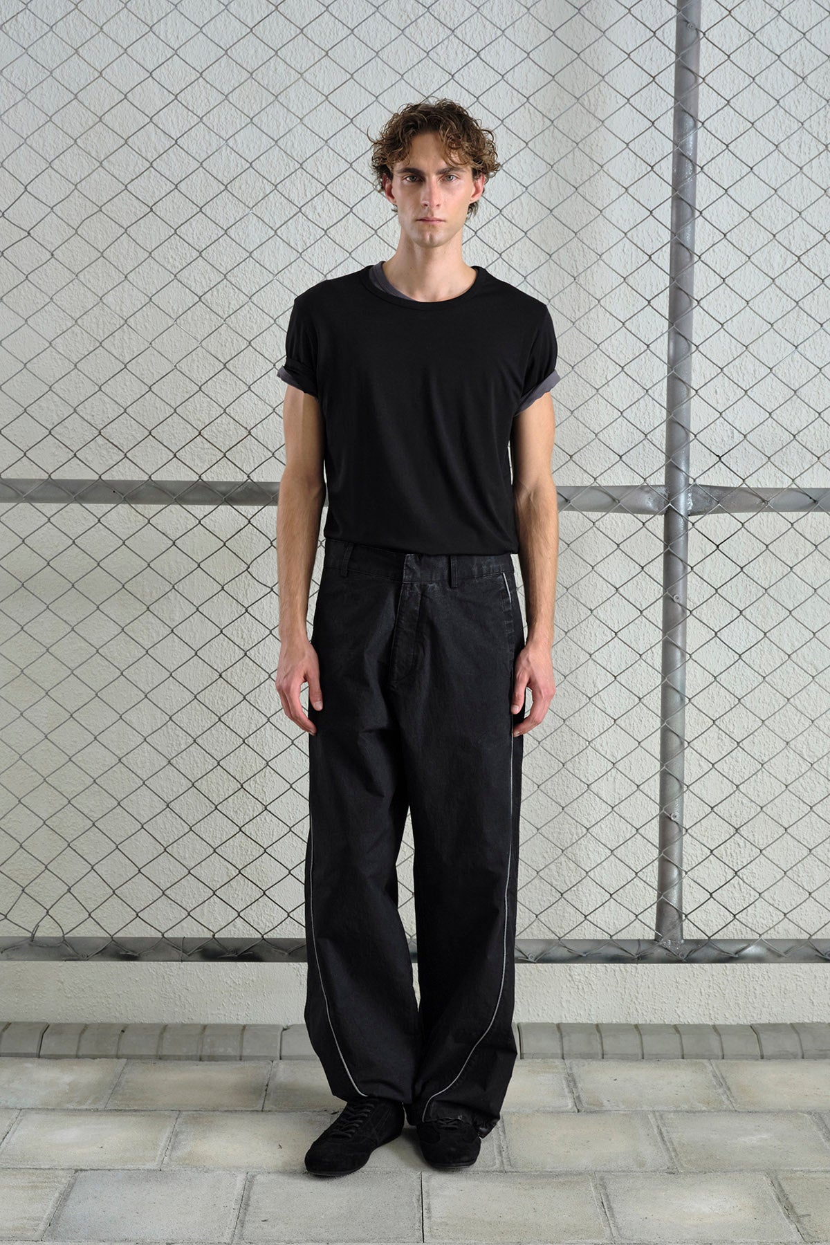 WASHED BLACK TRACK PANTS