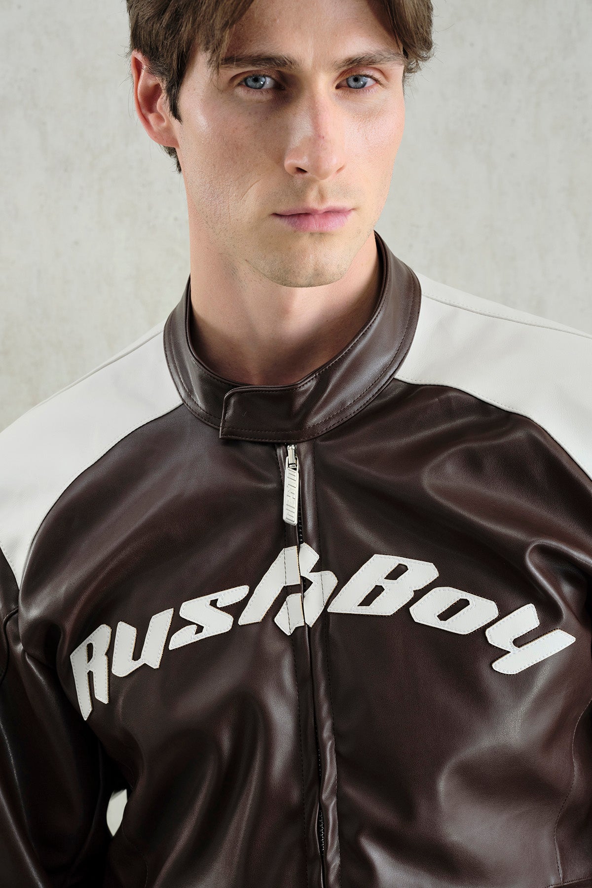 MOTORCU KAHVERENGİ DERİ CEKET