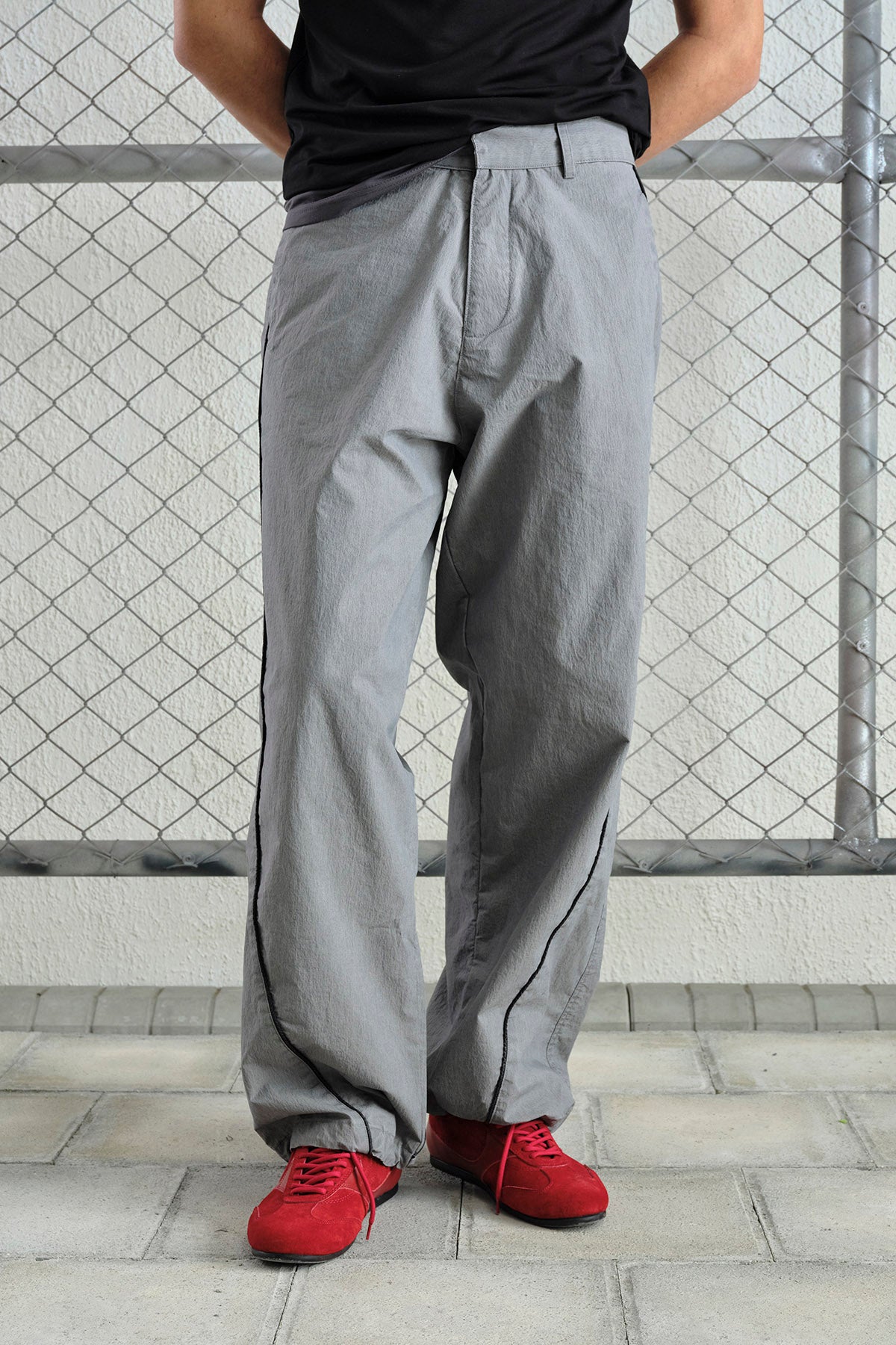 WASHED TRACK GRAY PANTS