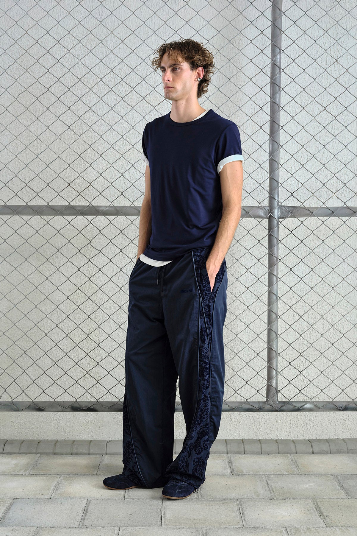 FLOK DESENLİ JOGGER LACİVERT PANTOLON