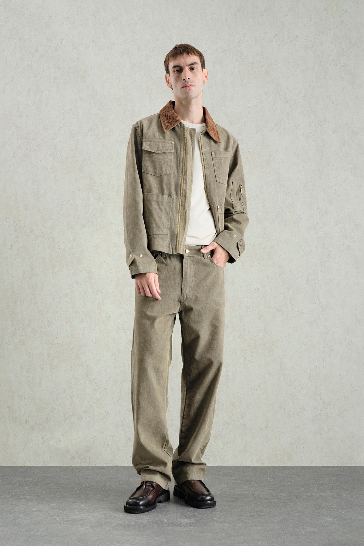GOLD DETAYLI REGULAR FIT HAKİ PANTOLON
