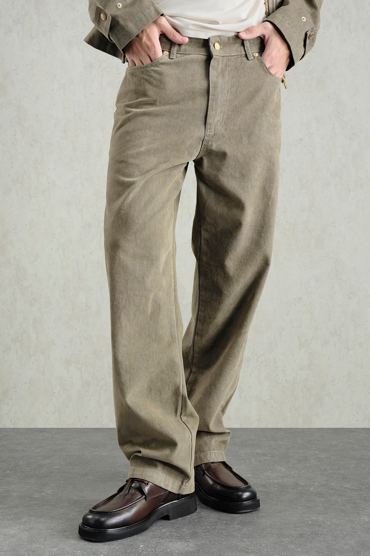 GOLD DETAYLI REGULAR FIT HAKİ PANTOLON
