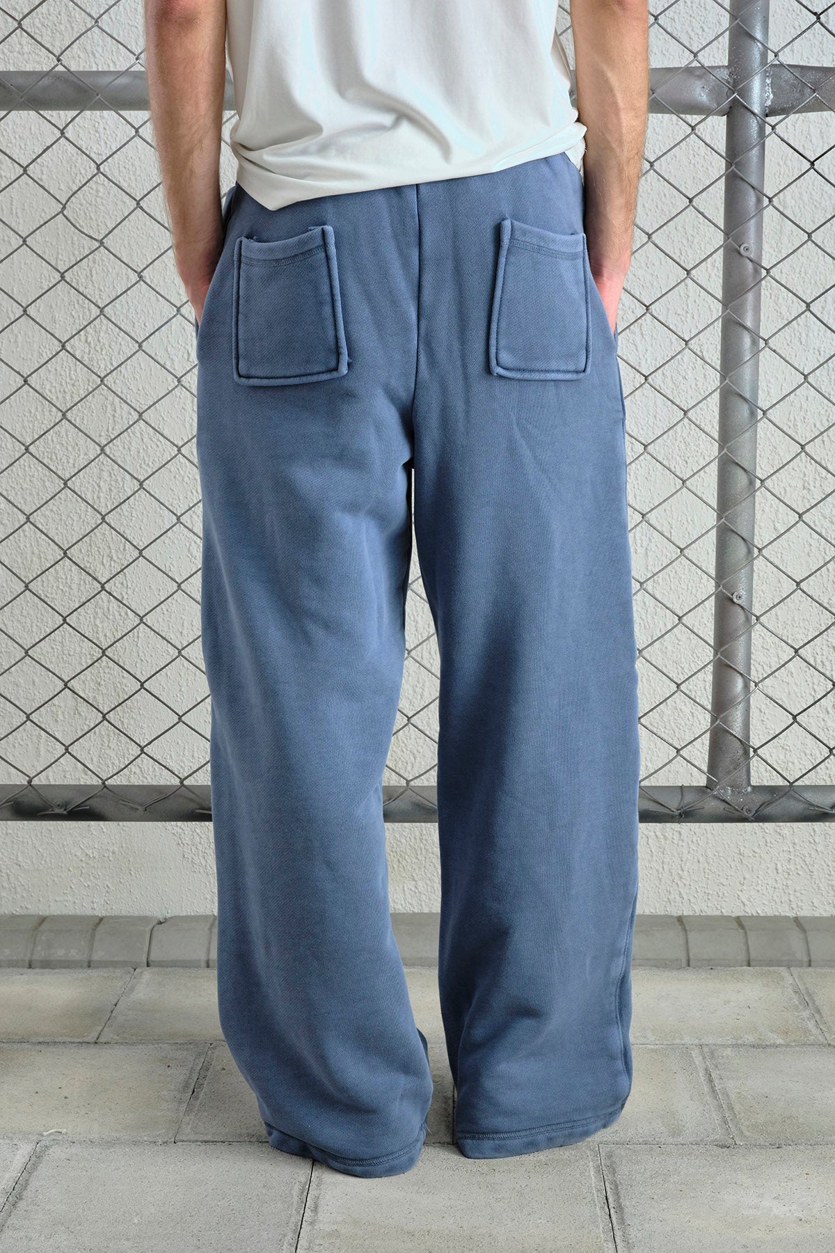 EFEKTLİ YIKAMALI JOGGER MAVİ PANTOLON