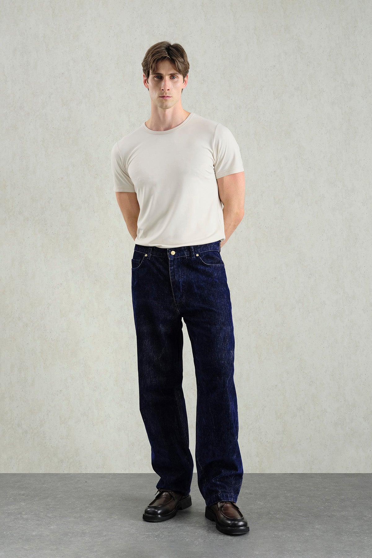 GOLD DETAYLI REGULAR FIT LACİVERT PANTOLON