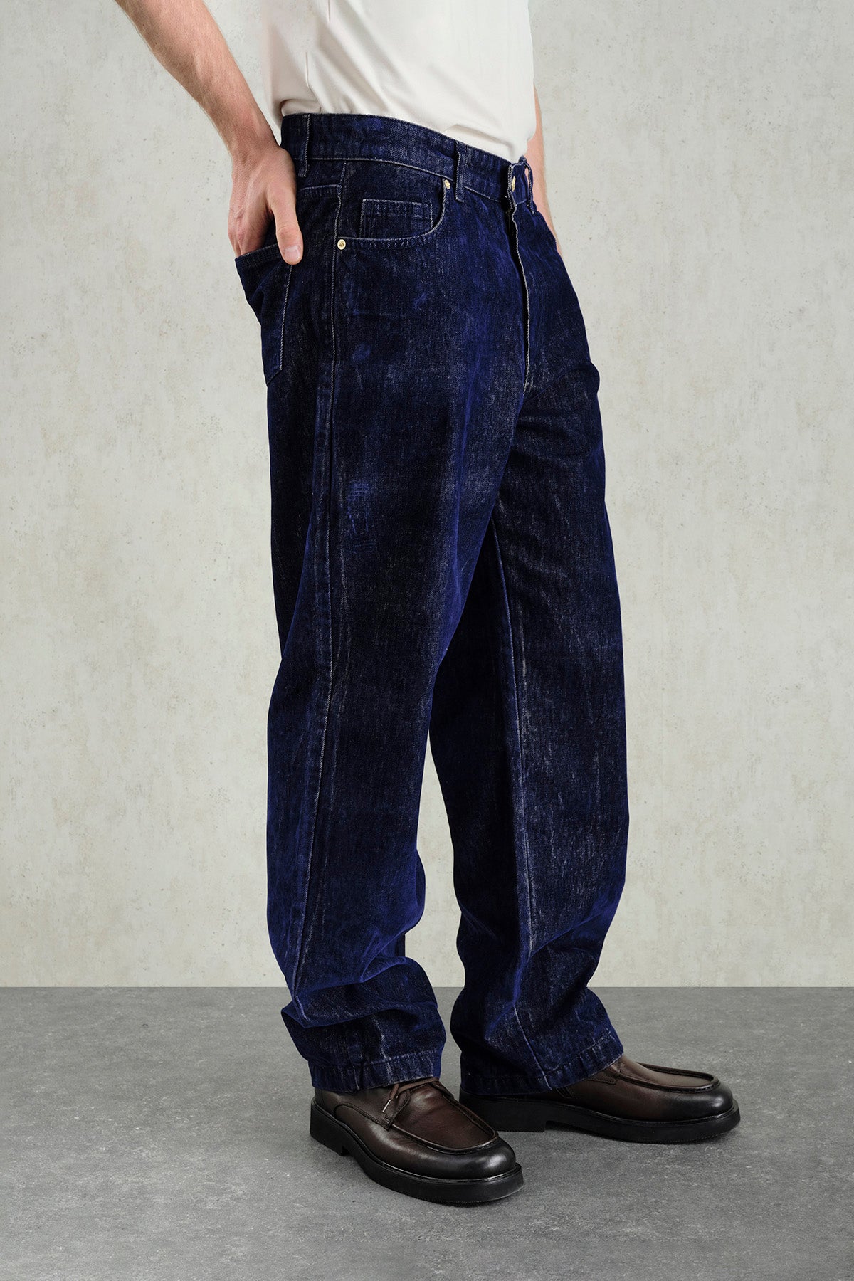 GOLD DETAYLI REGULAR FIT LACİVERT PANTOLON