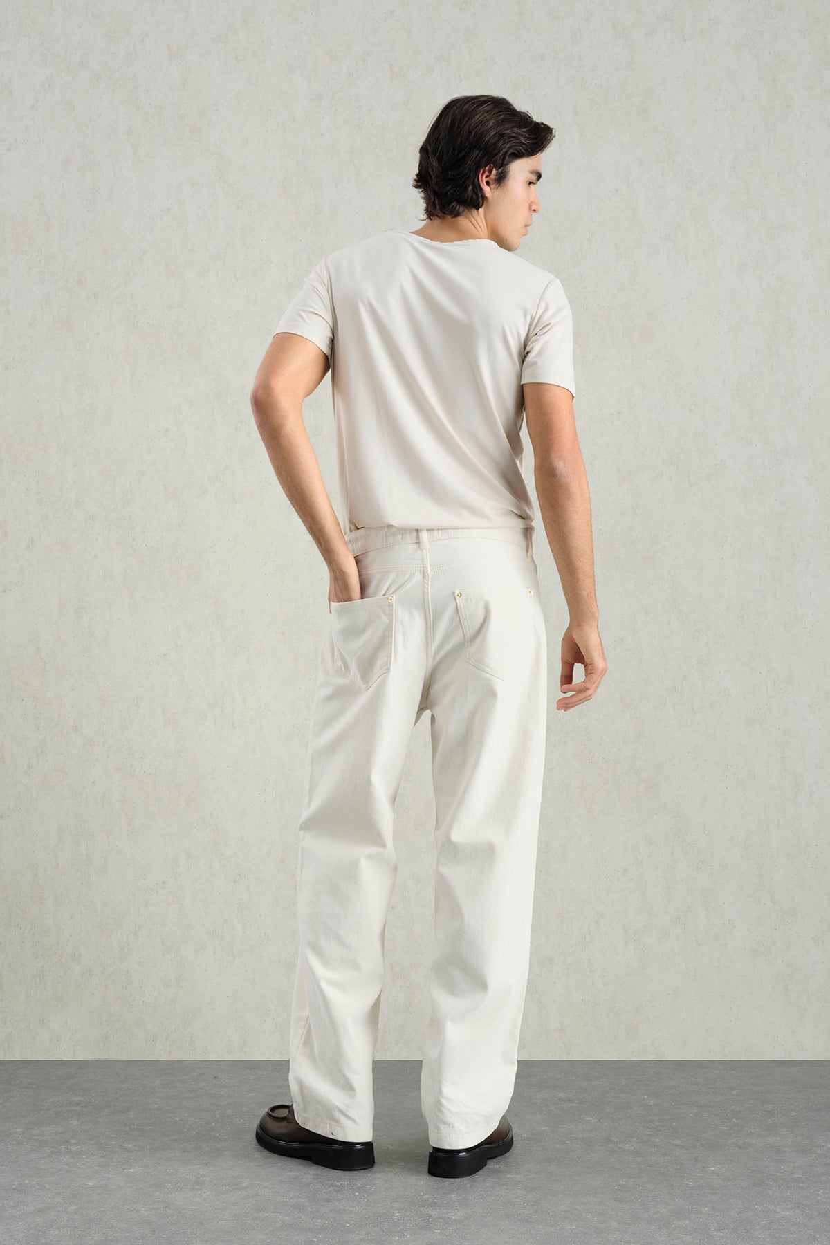 GOLD DETAYLI REGULAR FIT EKRU PANTOLON