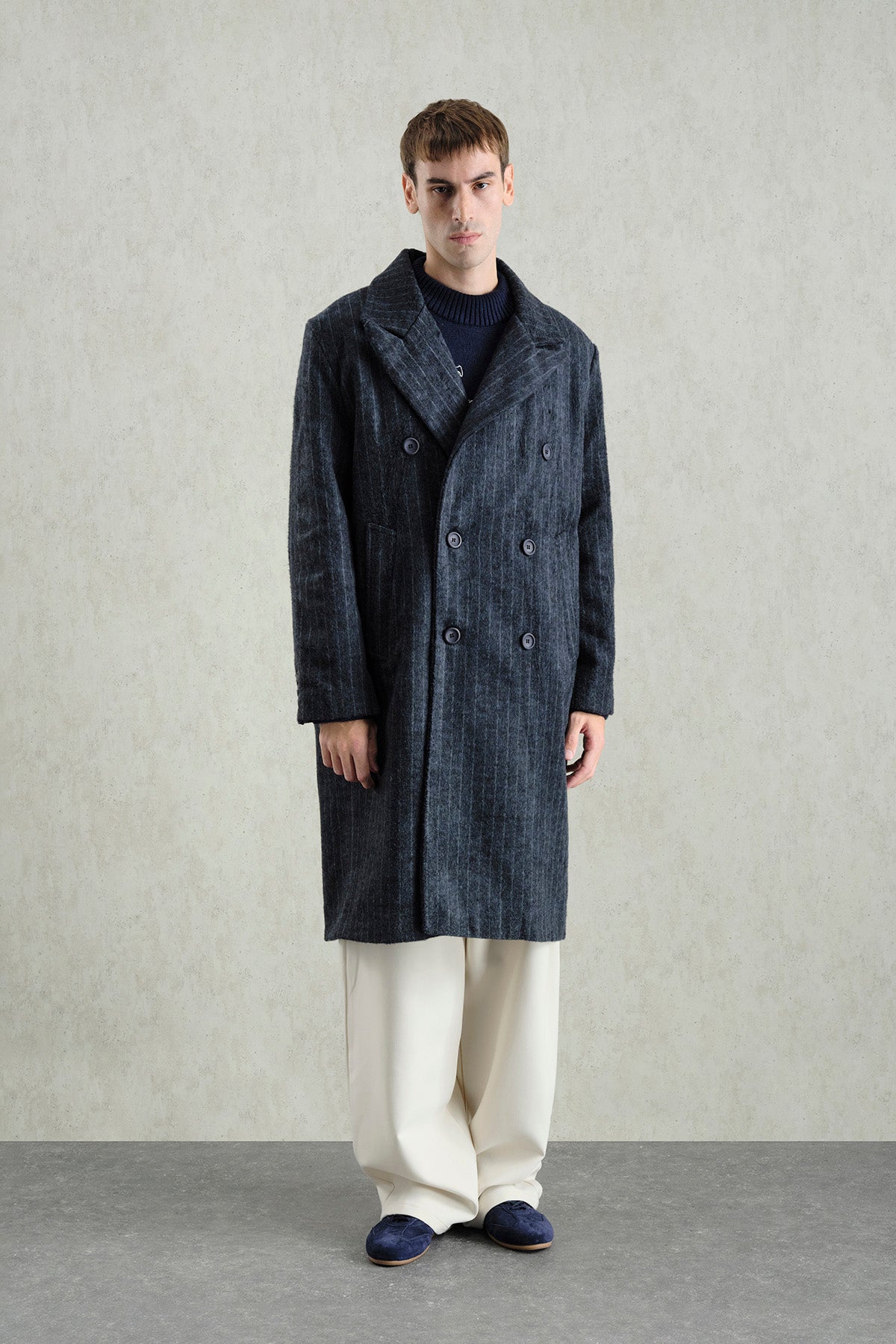 STRIPED NAVY BLUE COAT
