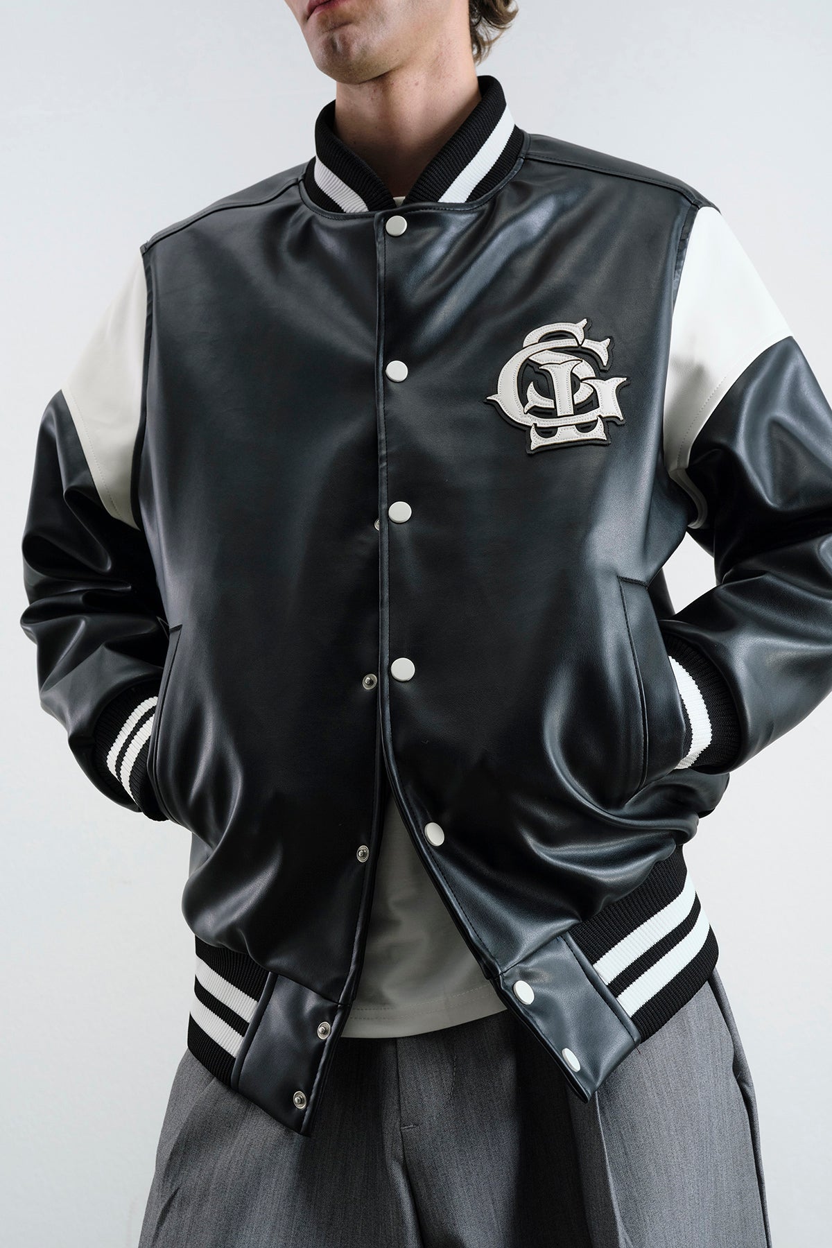 SİYAH DERİ KOLEJ CEKET