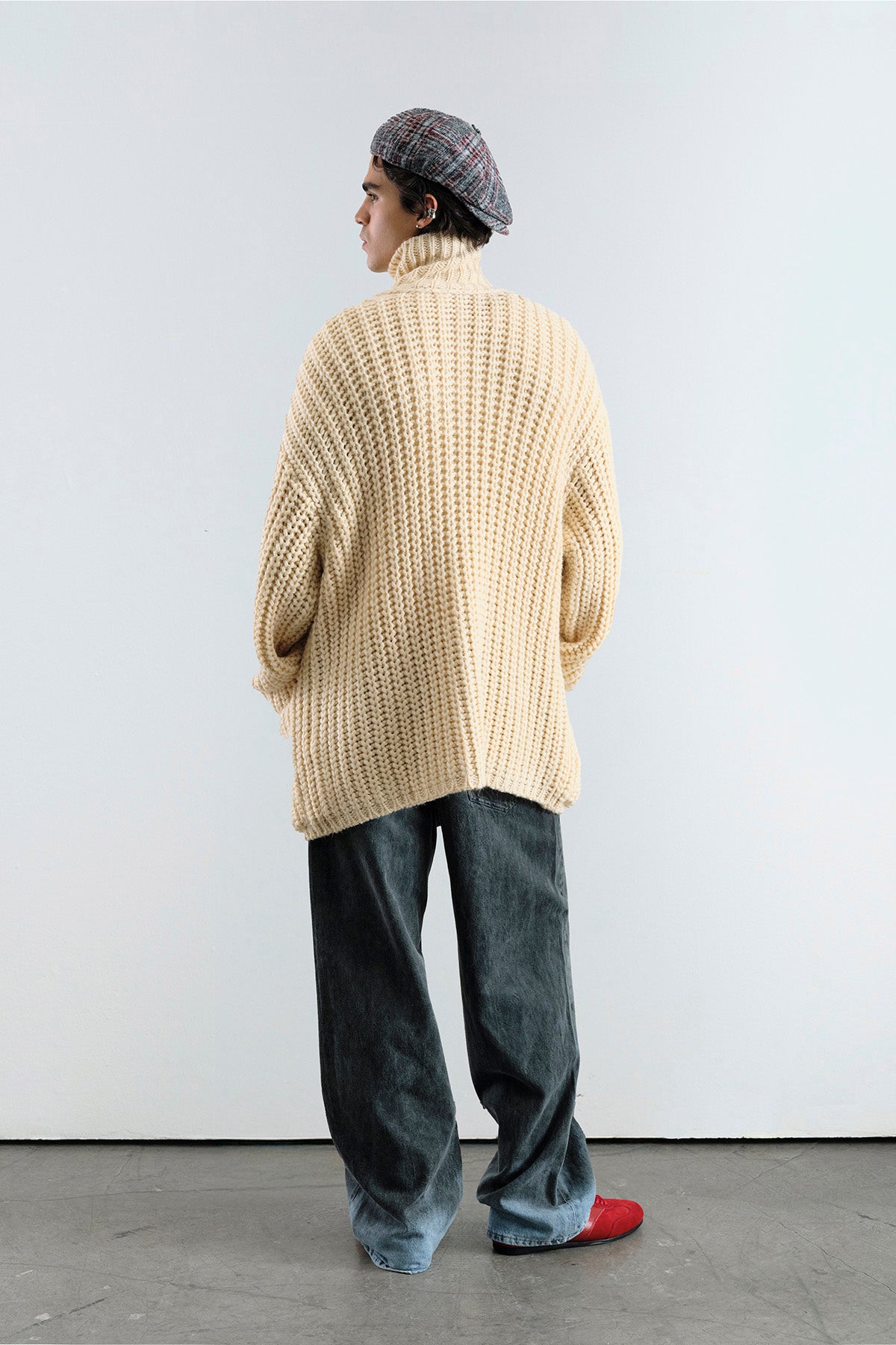 KALIN ÖRGÜLÜ OVERSIZE EKRU HIRKA
